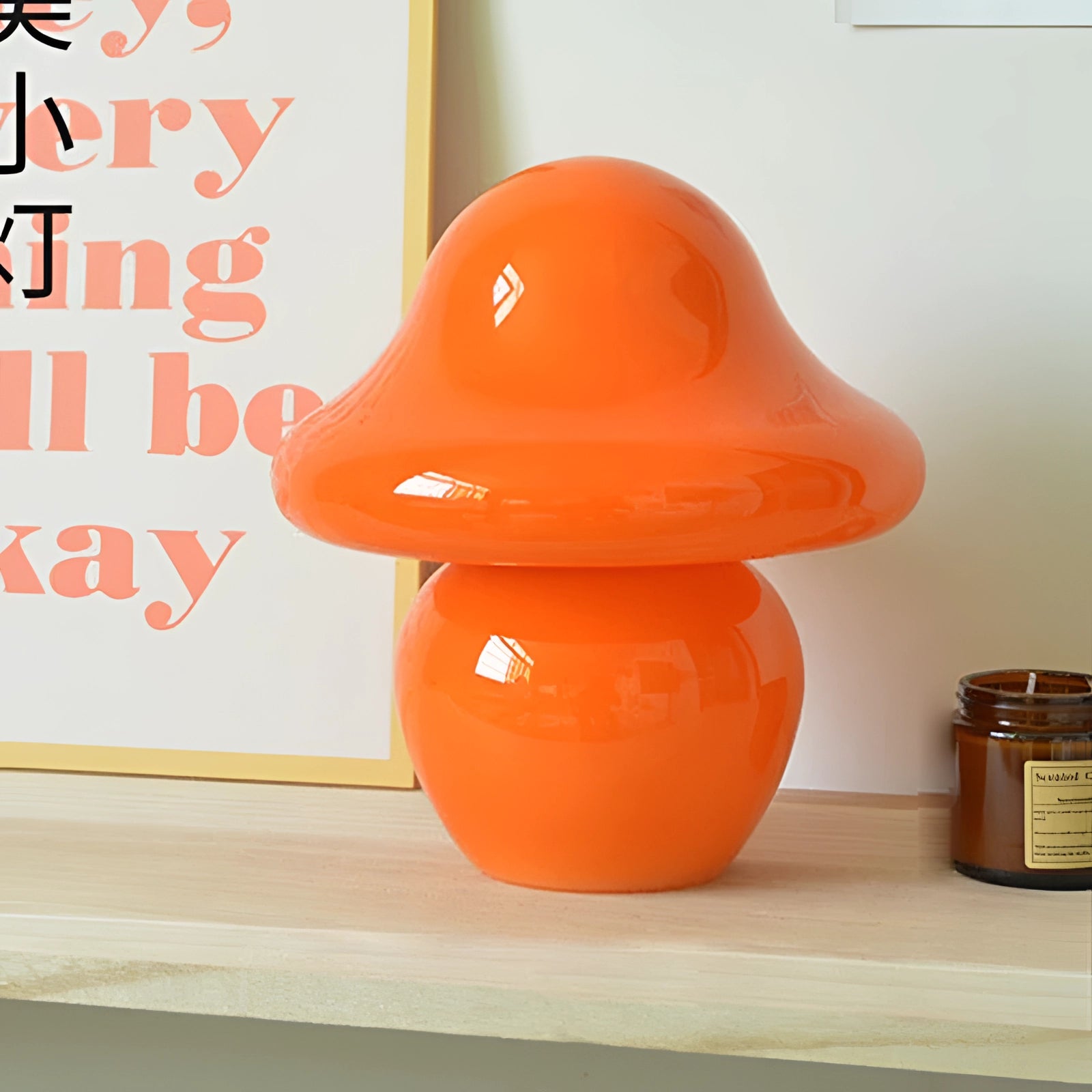 Elegant white spiral table lamp with a modern sculptural design, featuring an orange finish in a large size.