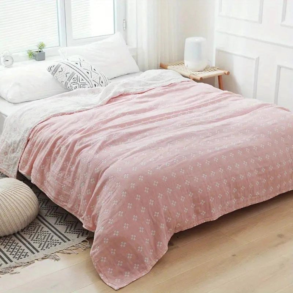 Floral Comforter Set - Blue Flower Bedding & Soft Quilt Decor
