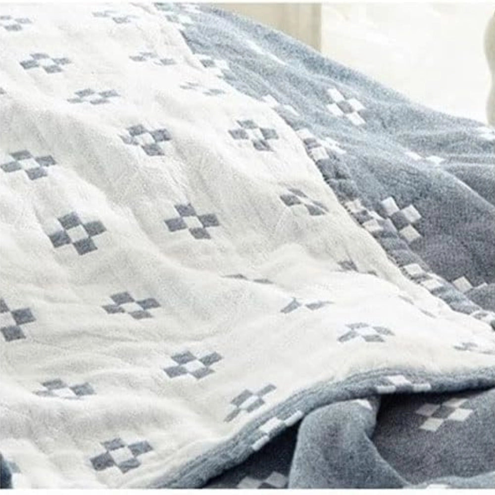 Floral Comforter Set - Blue Flower Bedding & Soft Quilt Decor
