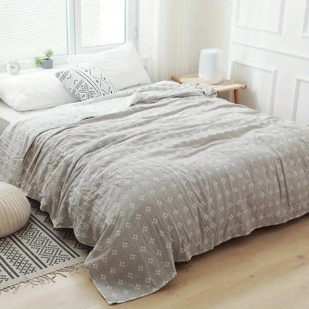 Floral Comforter Set - Blue Flower Bedding & Soft Quilt Decor
