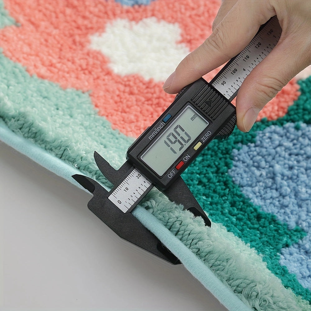 Floral Non-Slip Water-Absorbent Bath Mat - Soft Plush Rug