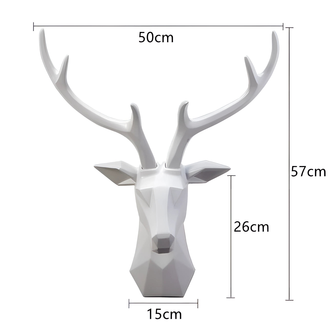 Gold 3D deer head art with a modern geometric design, featuring symmetrical horns and a stylized stag representation.
