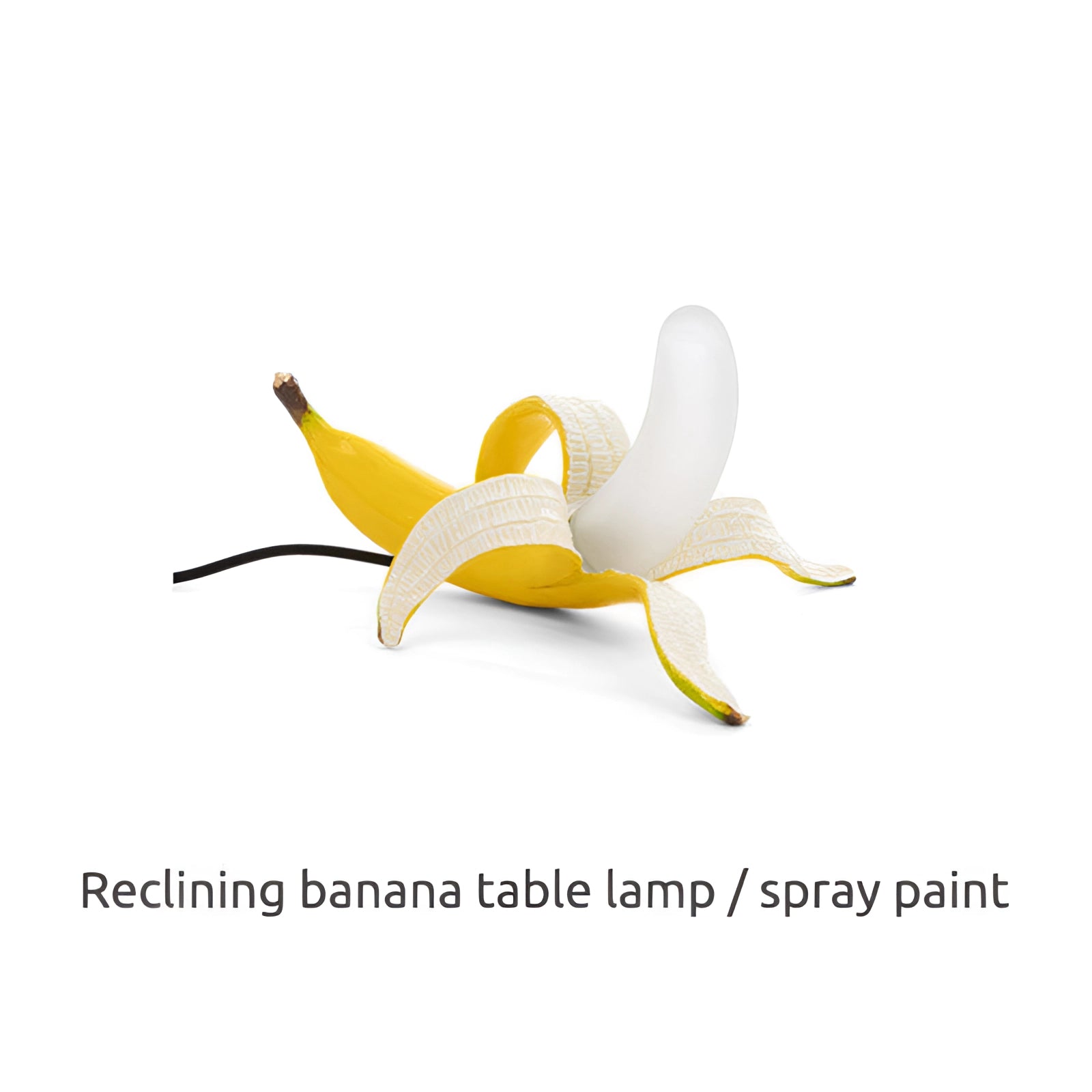 Gold Banana Resin Table Lamp shaped like a modern art fruit sculpture with a unique, artistic design.