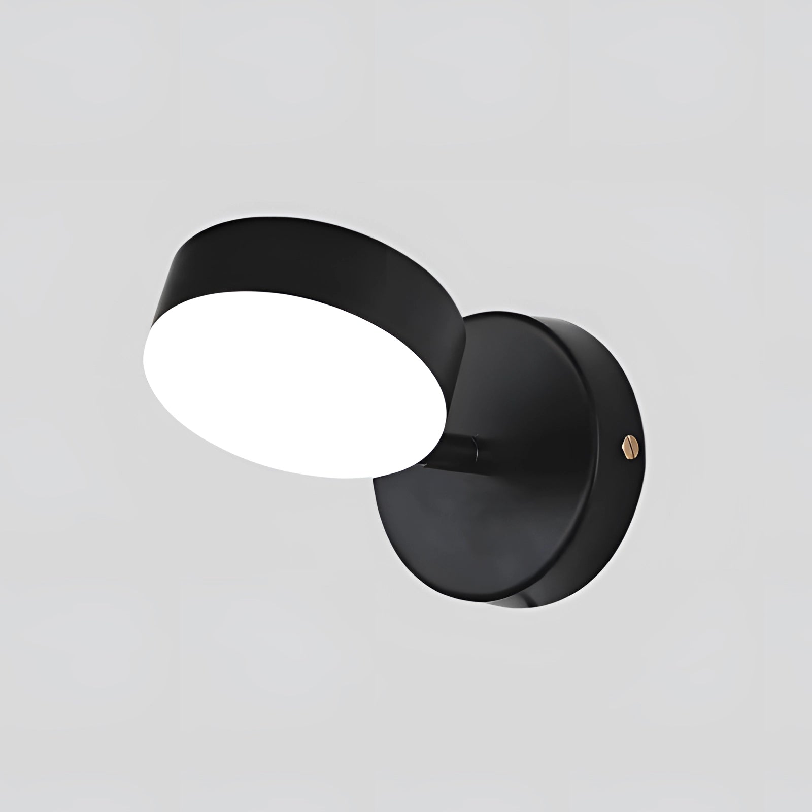 Modern gold LED wall lamp with a brass finish, featuring an adjustable spotlight design.