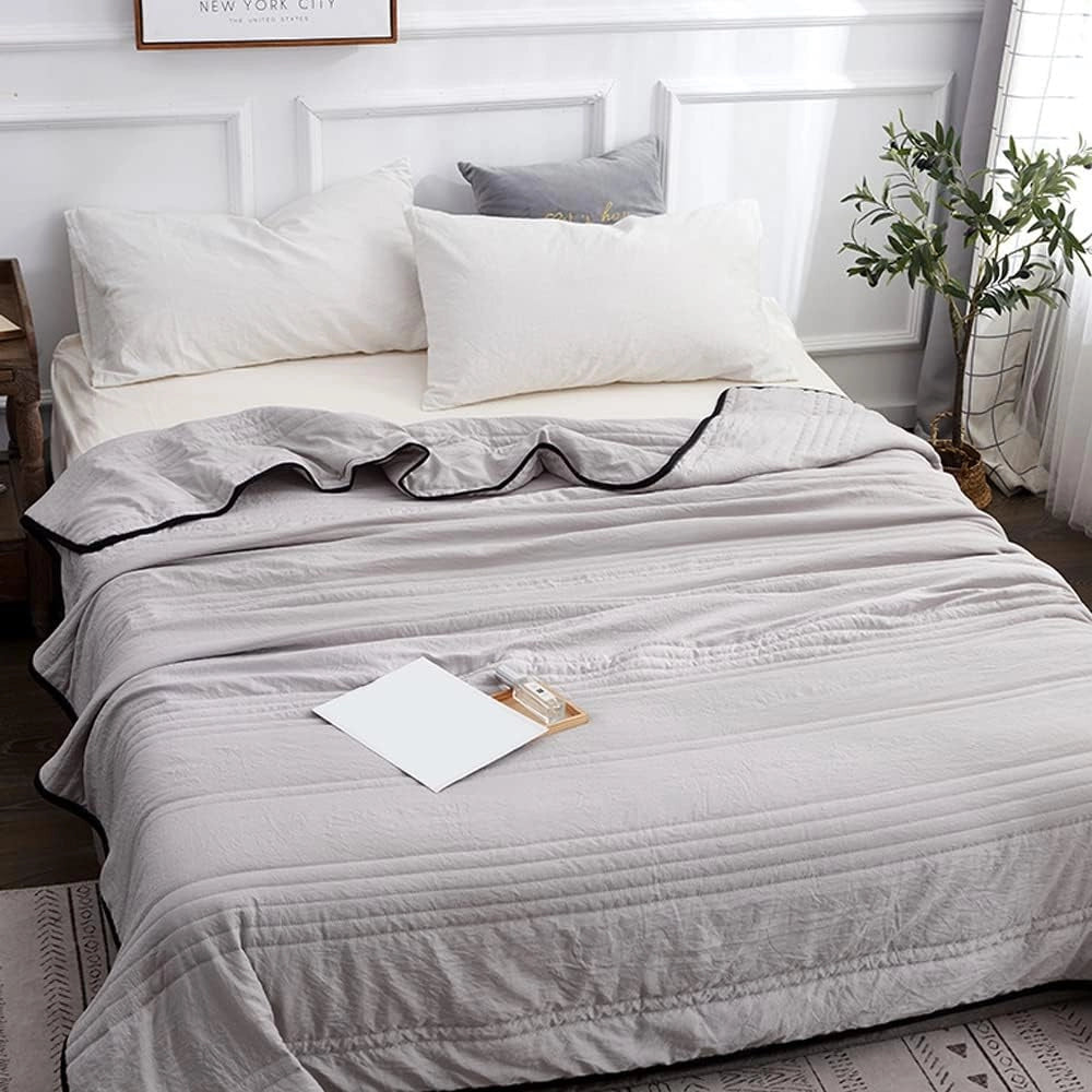 Gray Weighted Blanket for Anxiety & Insomnia Relief - Plush Comfort