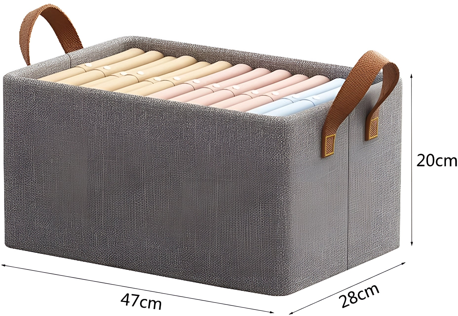 Grey Foldable Fabric Storage Bins - Space-Saving Organizers