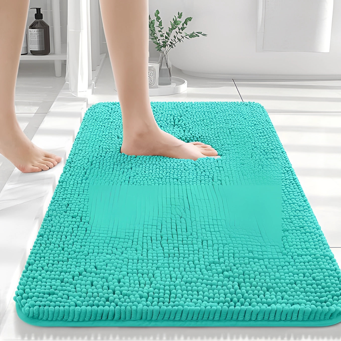 High-Absorbency Quick-Dry Beige Bath Mat - Durable & Soft Rug