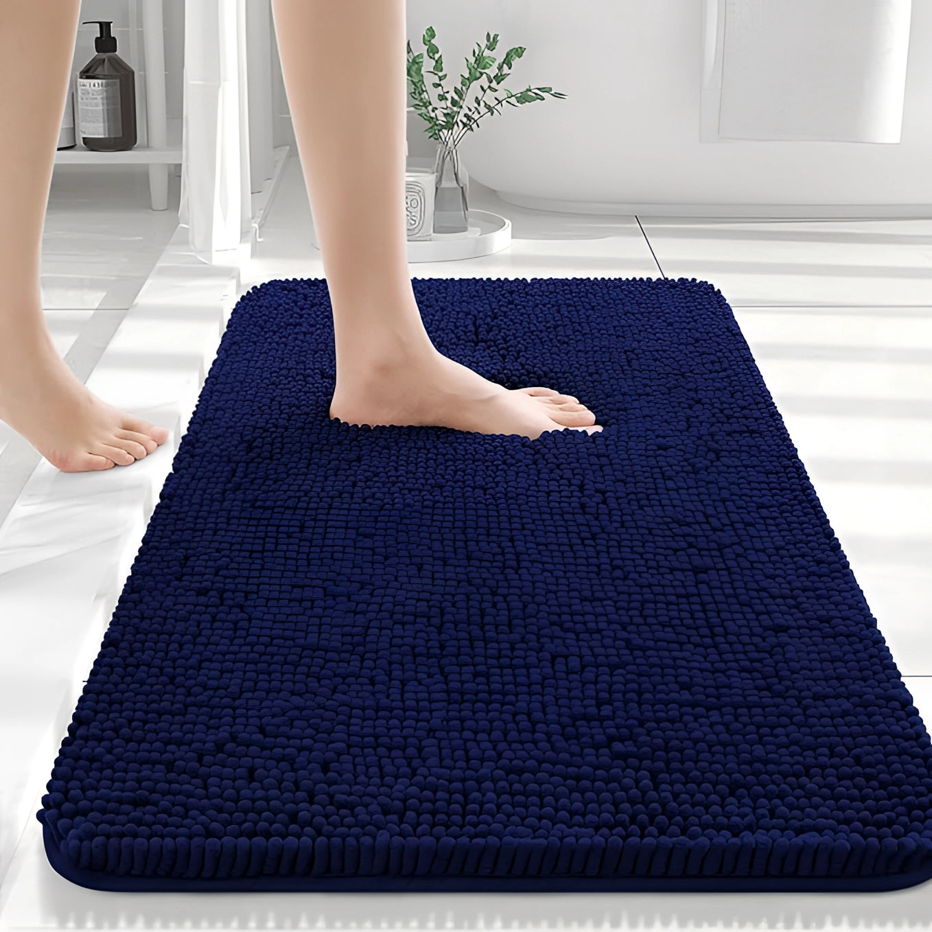High-Absorbency Quick-Dry Beige Bath Mat - Durable & Soft Rug
