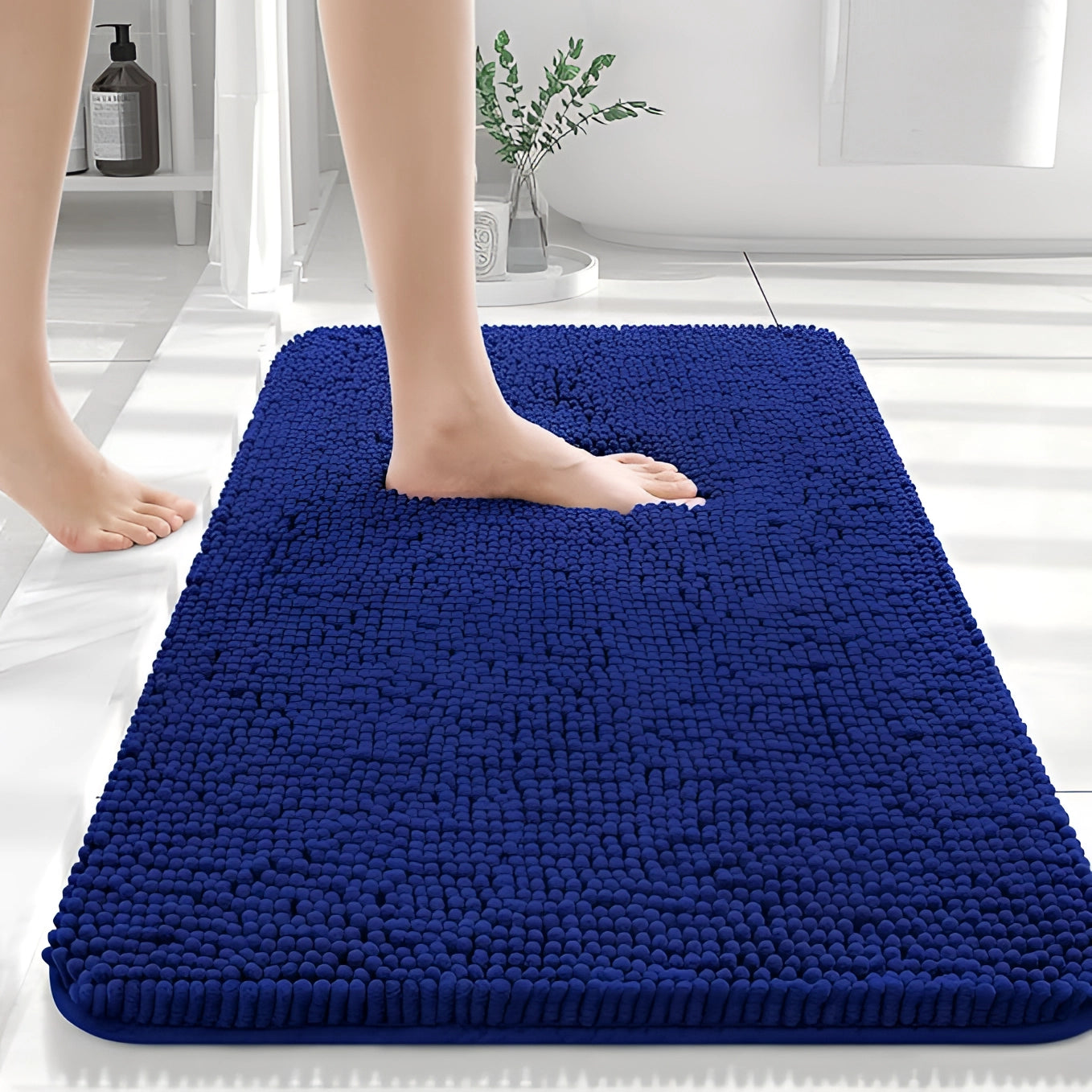 High-Absorbency Quick-Dry Beige Bath Mat - Durable & Soft Rug