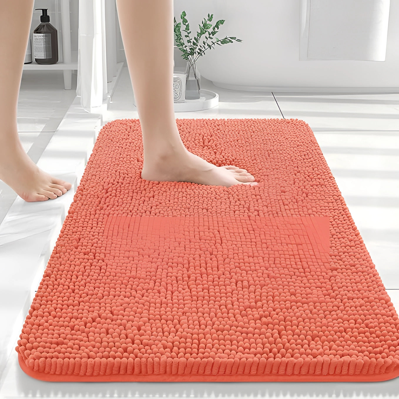 High-Absorbency Quick-Dry Beige Bath Mat - Durable & Soft Rug