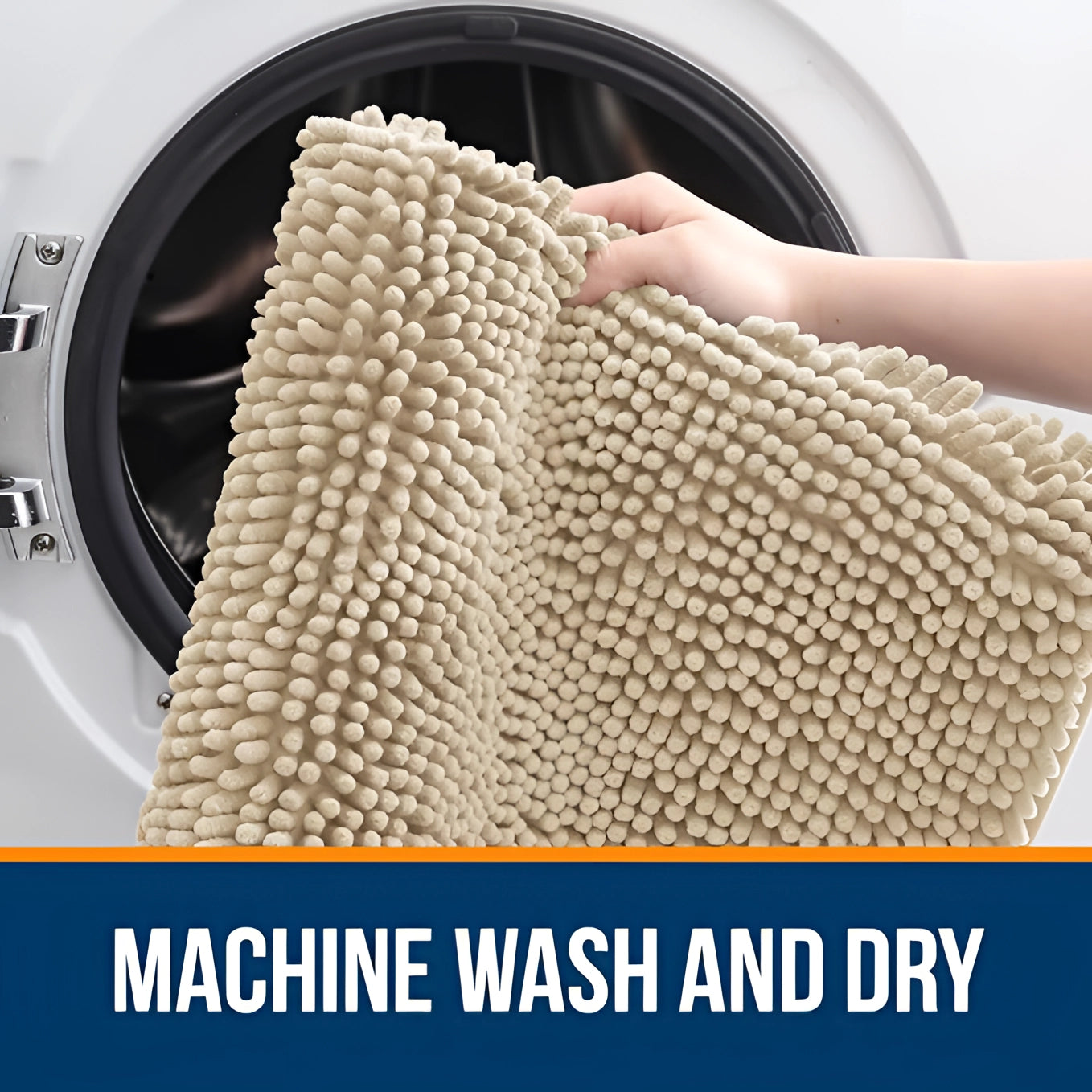 High-Absorbency Quick-Dry Beige Bath Mat - Durable & Soft Rug