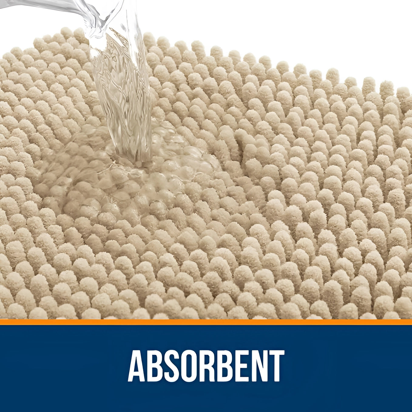 High-Absorbency Quick-Dry Beige Bath Mat - Durable & Soft Rug