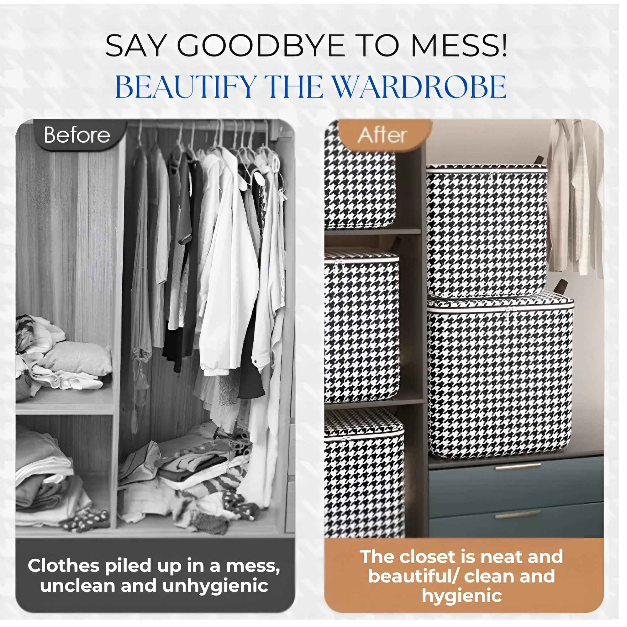 Houndstooth Decorative Storage Baskets - Chic Modern Organization