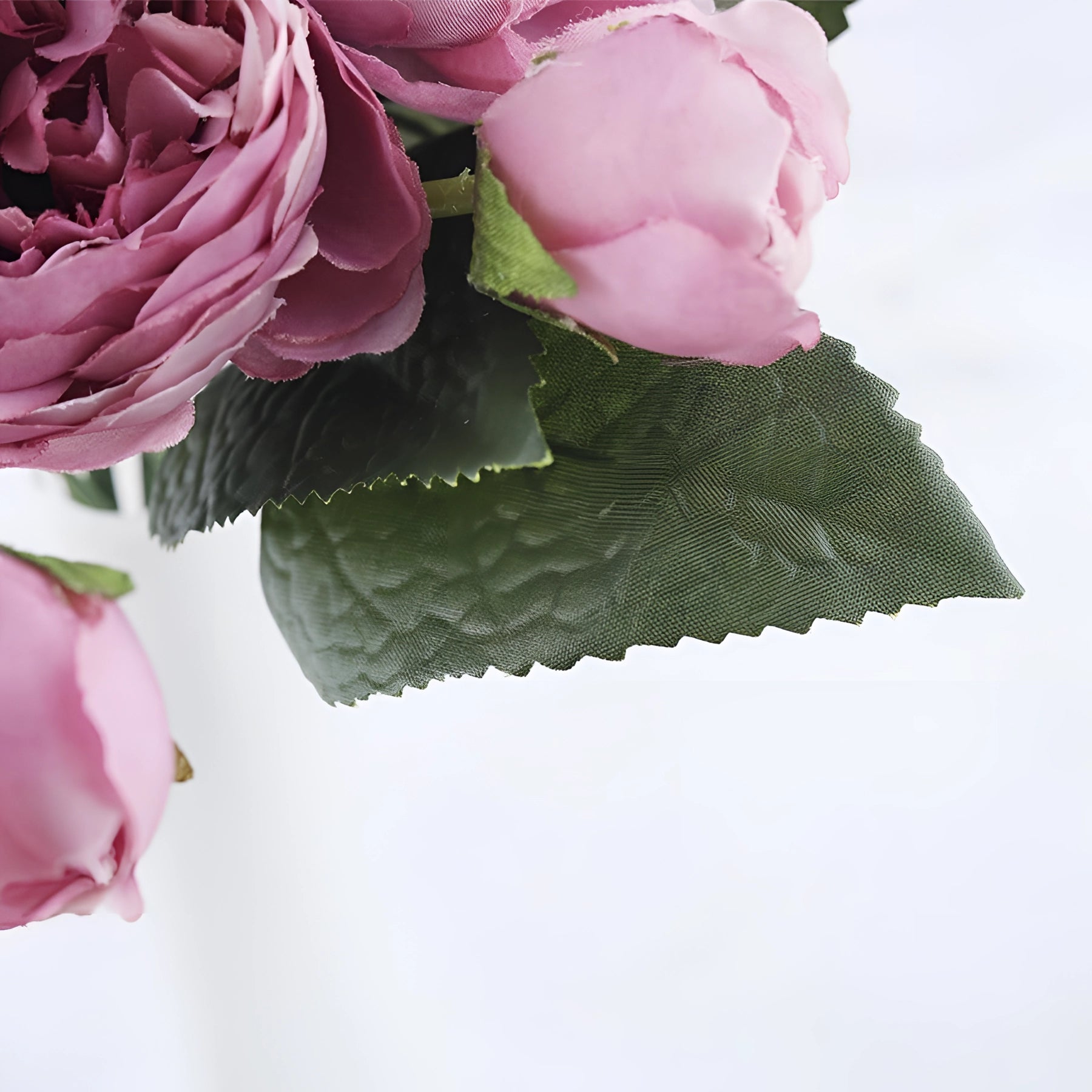 Ivory Peony Silk Floral Set featuring realistic artificial flowers, including ivory and pink hybrid tea roses and floribunda blooms, designed for luxury weddings and special occasions.
