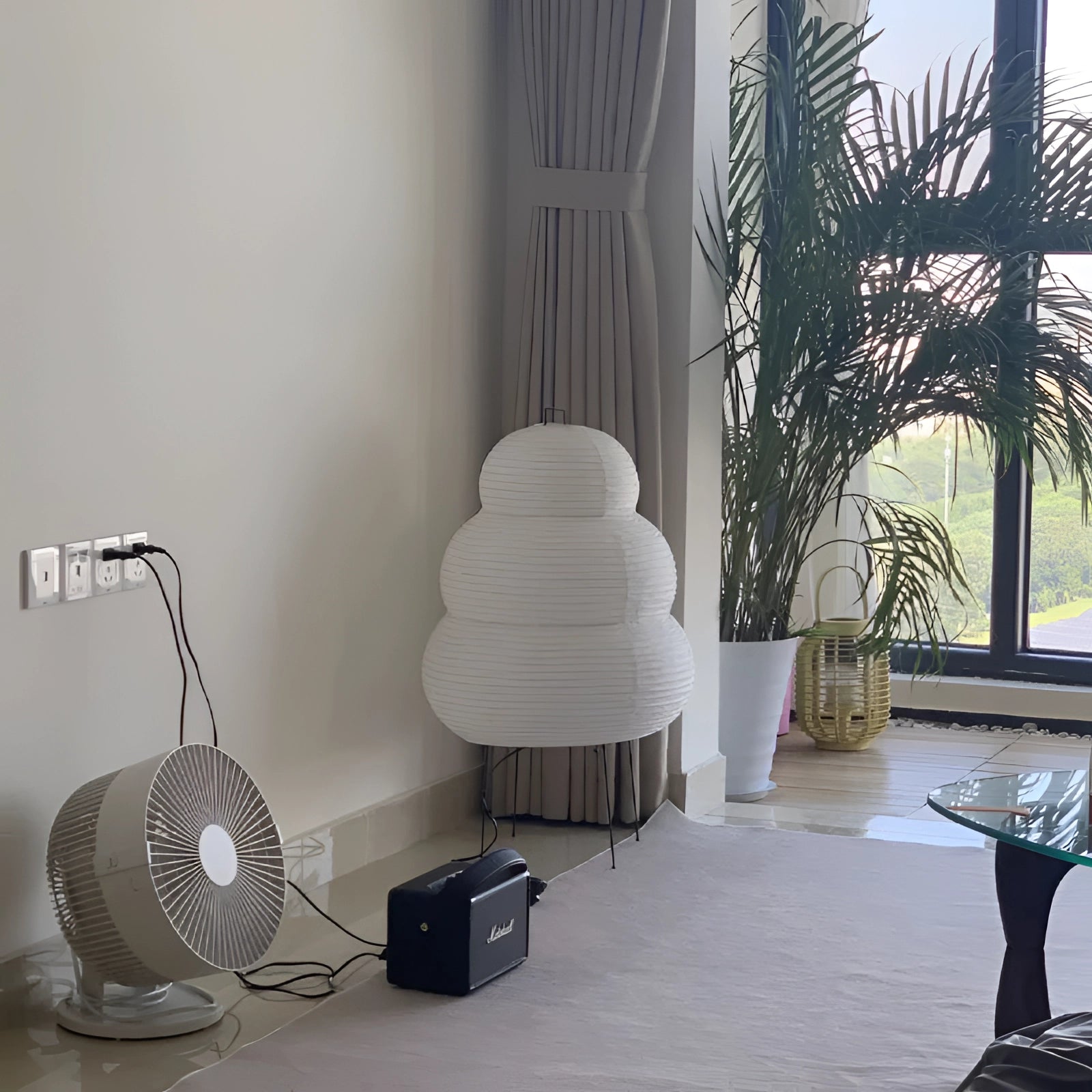 Japanese-Inspired Minimalist Paper Floor Lamp - Modern Sculptural Lighting