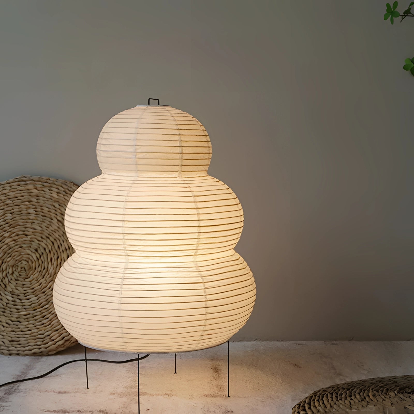 Japanese-Inspired Minimalist Paper Floor Lamp - Modern Sculptural Lighting