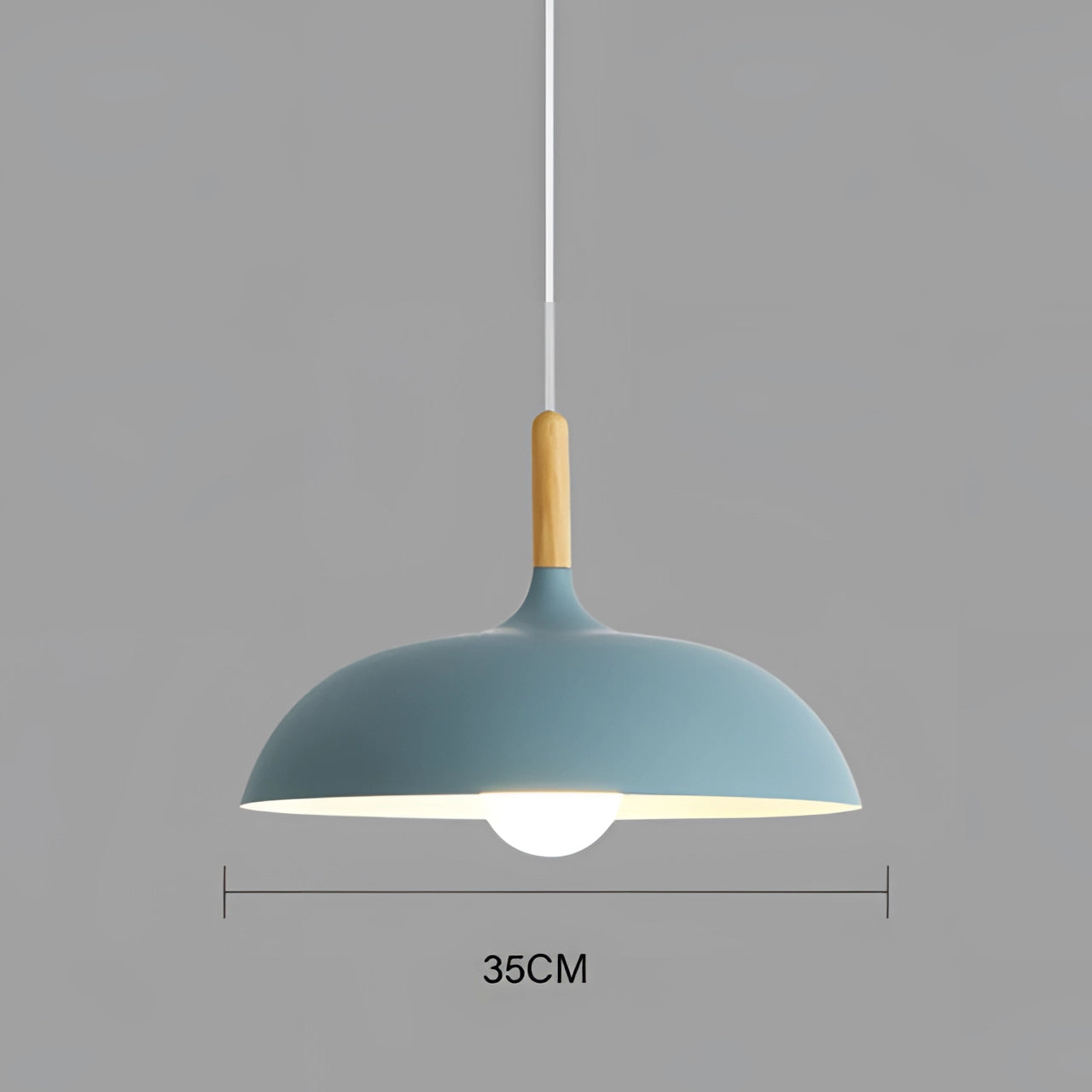 Large Teal Pendant Light - Scandinavian Modern Kitchen Lamp