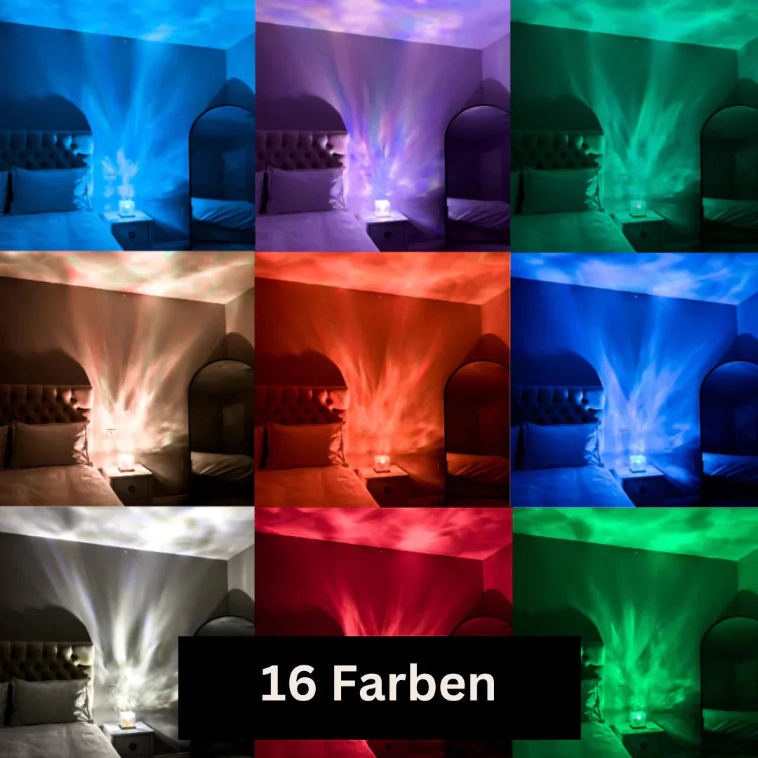 Blue glowing LED ice cube light sculpture emitting a soft, electric blue and purple hue, suitable for interior design and decoration.