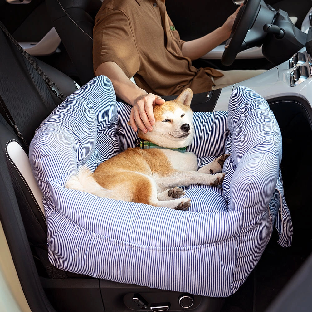 Luxury Dog Car Seat - Secure Non-Slip Booster with Seatbelt Harness