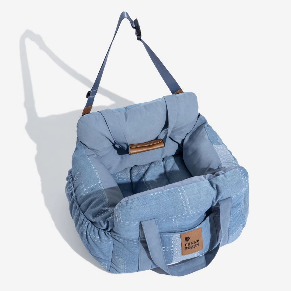 Luxury Dog Car Seat - Secure Non-Slip Booster with Seatbelt Harness