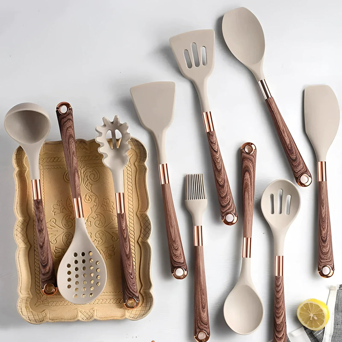 Elegant 10-Piece Heat-Resistant Kitchen Tool Collection