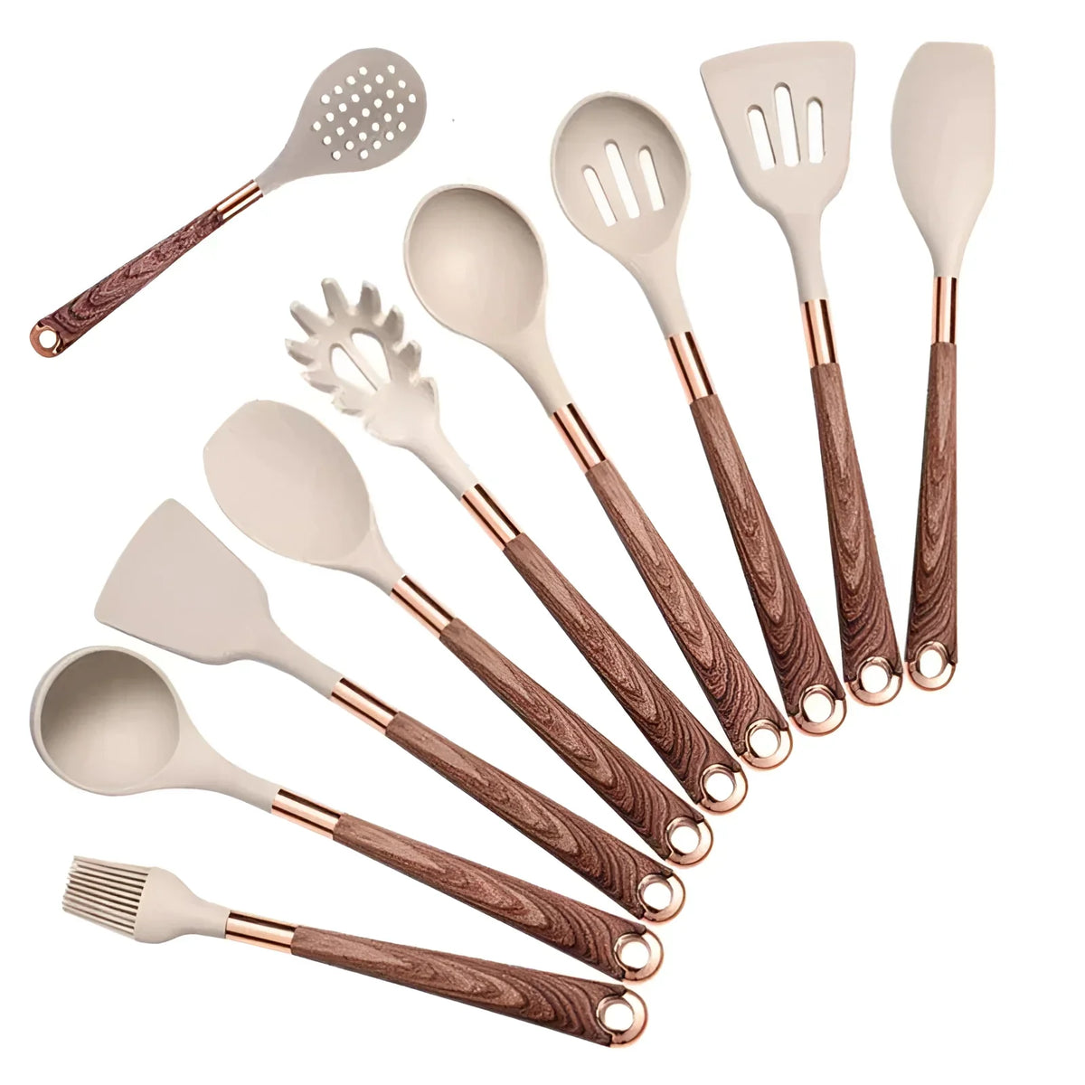 Elegant 10-Piece Heat-Resistant Kitchen Tool Collection