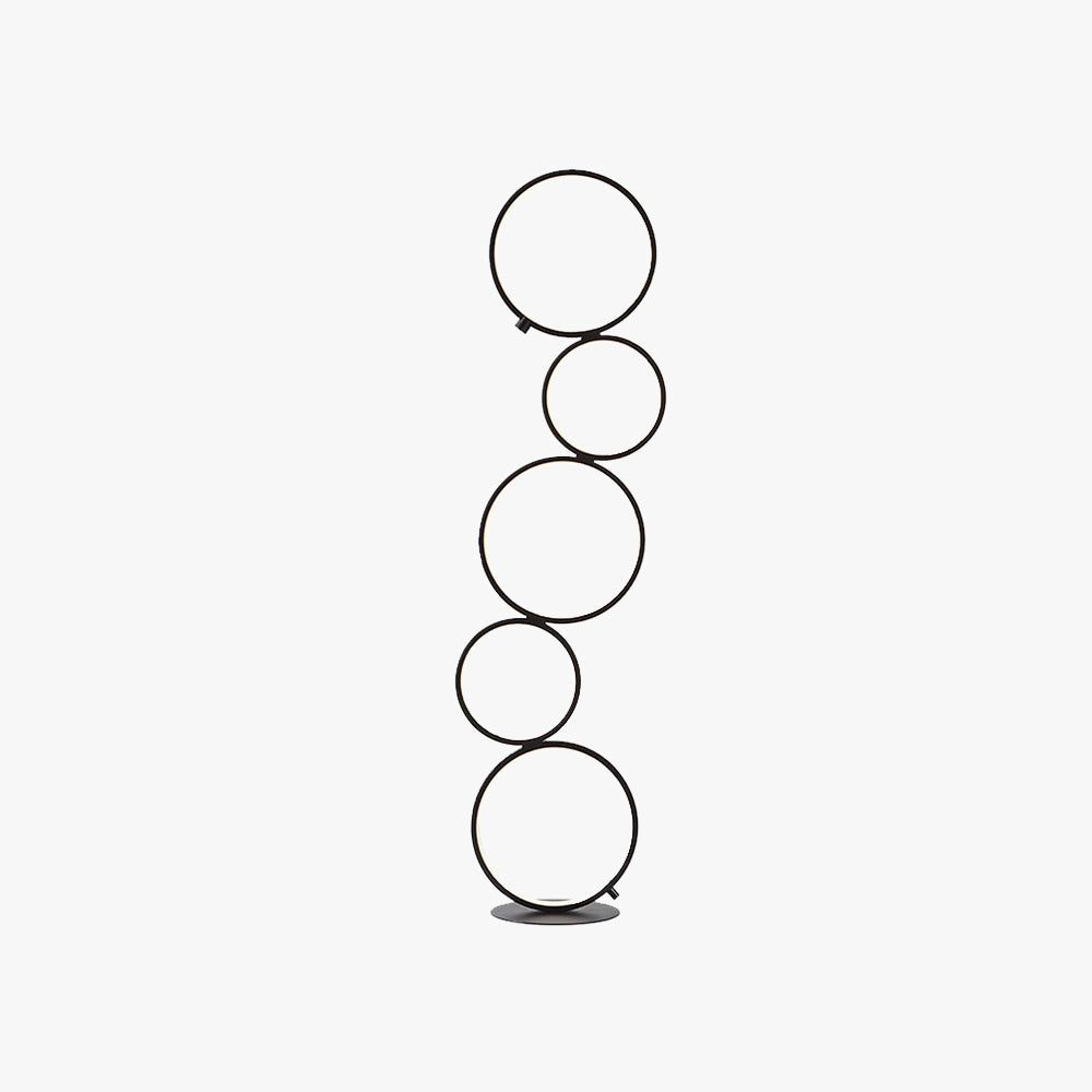 Minimalist black metal circular wall rack with a modern geometric frame, featuring a symmetrical and patterned design with clean lines.