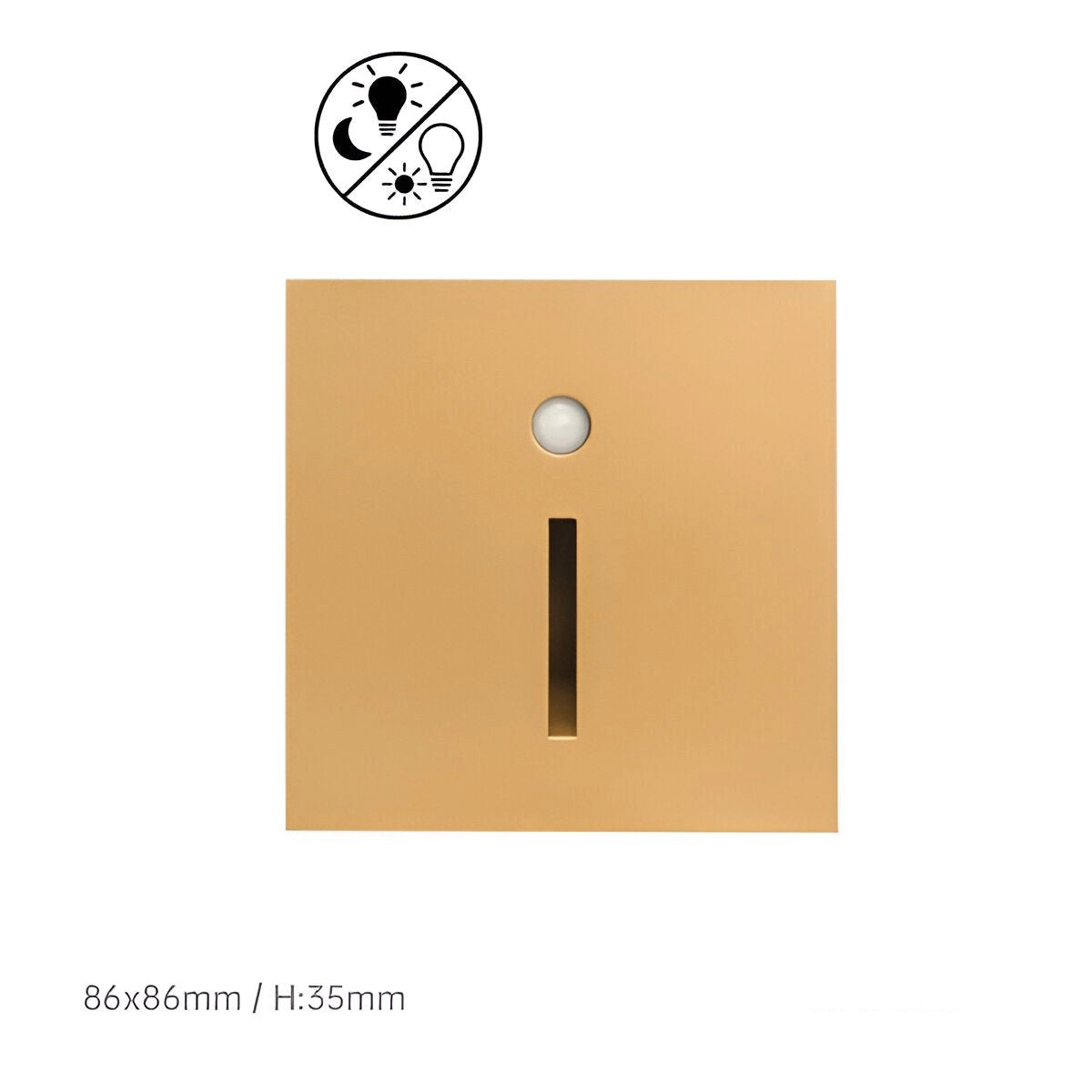 Minimalist child-safety light switch cover in a rectangular shape, featuring a beige finish with anti-shock design, measuring 86x86mm.