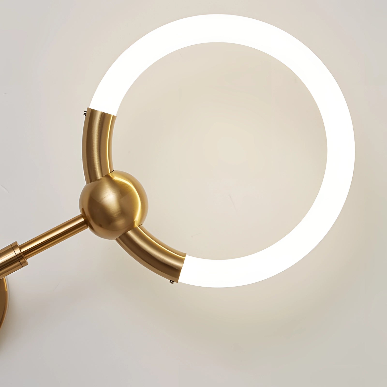 Minimalist Circular LED Wall Lamp featuring a gold and black modern sconce design with a circular shape, suitable for contemporary interior decor.