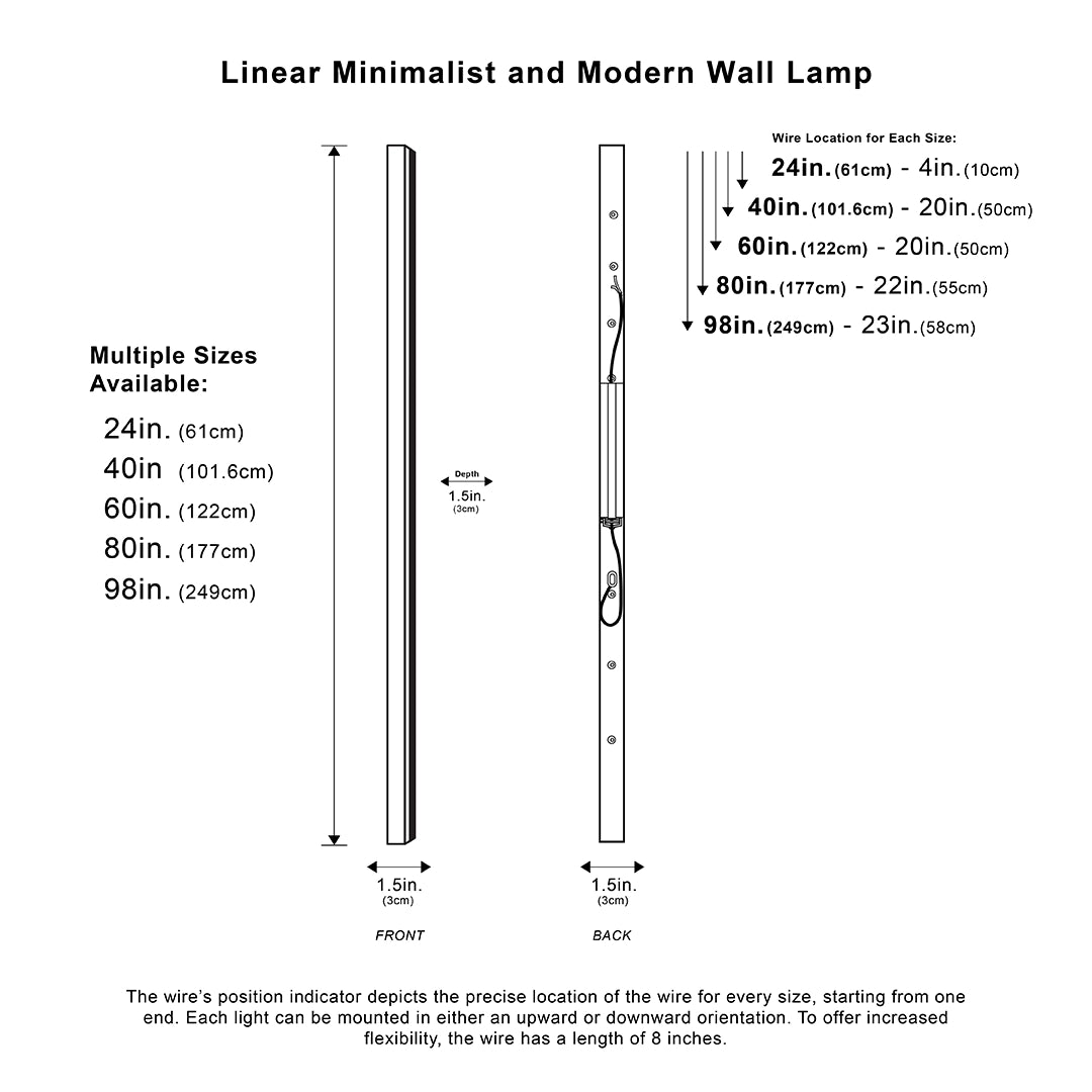 Minimalist LED wall sconce with a modern vertical design, featuring a sleek rectangular shape and parallel lines.