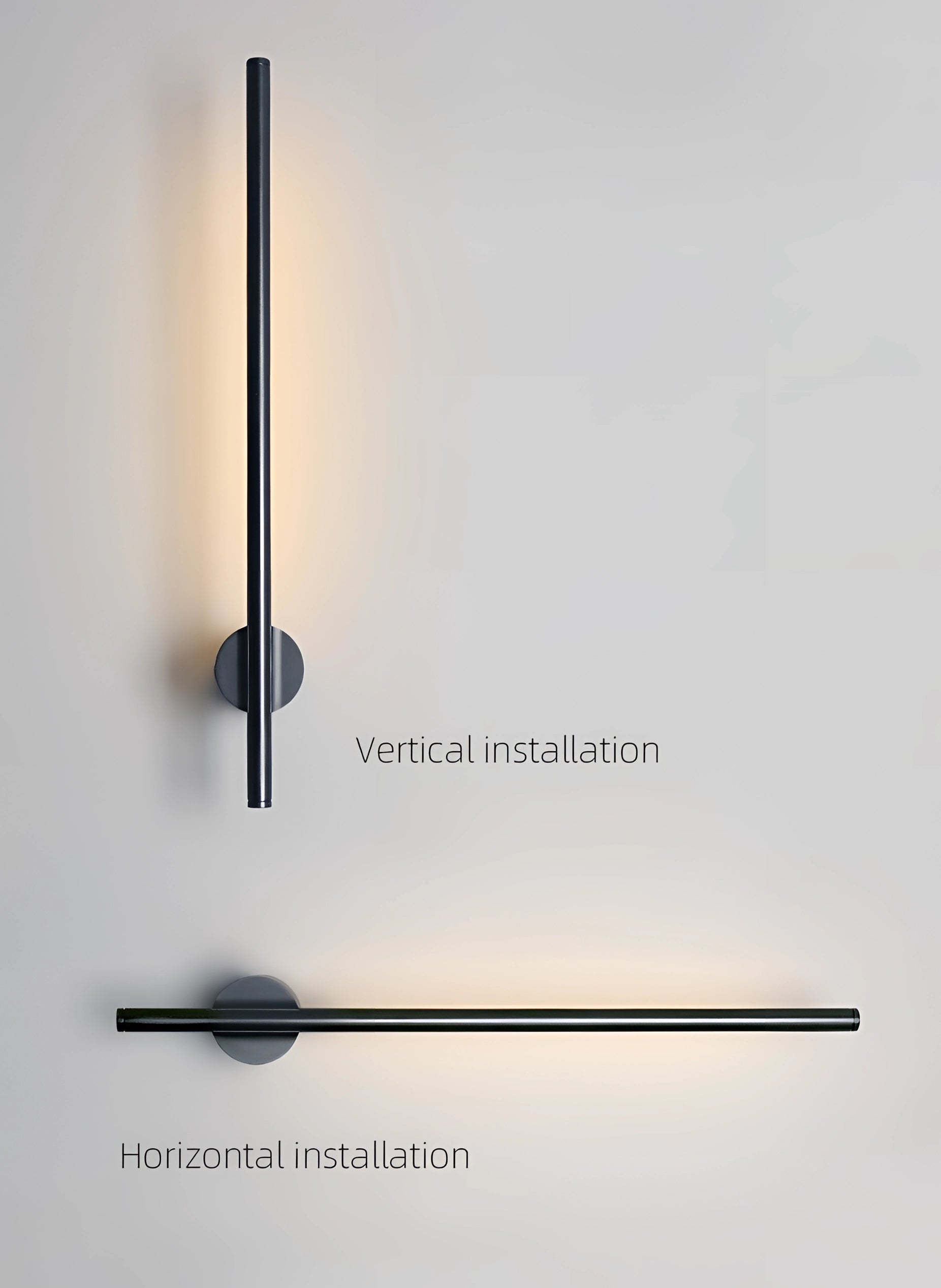 Minimalist LED wall sconce with a sleek vertical light design, perfect for modern home interiors, featuring a rectangular metal frame.