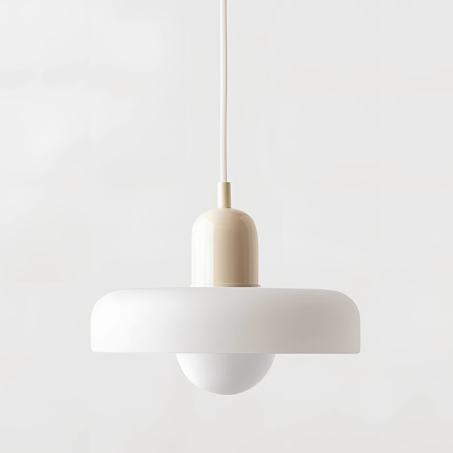 Minimalist Red & White LED Pendant - Scandinavian Ceiling Light