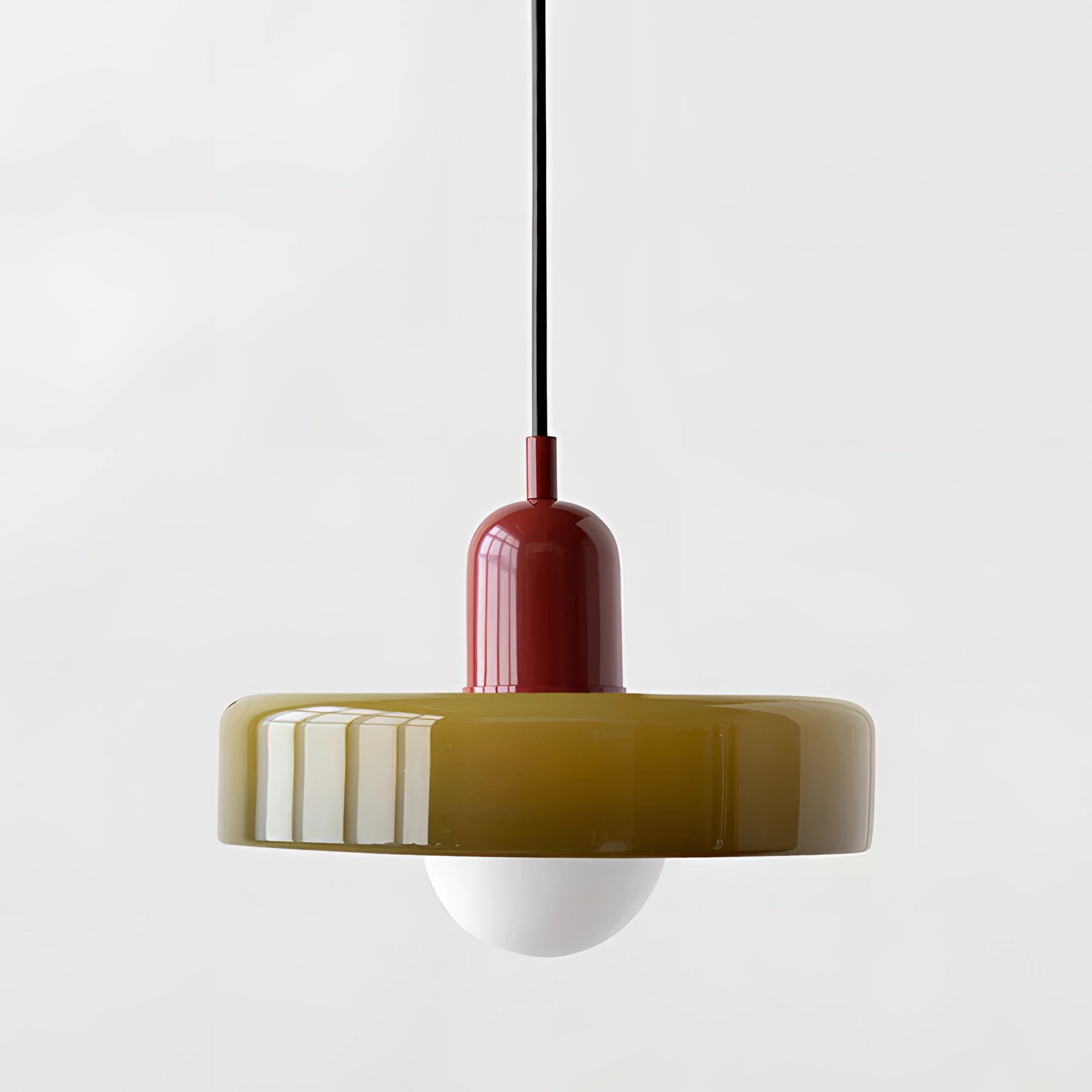 Minimalist Red & White LED Pendant - Scandinavian Ceiling Light