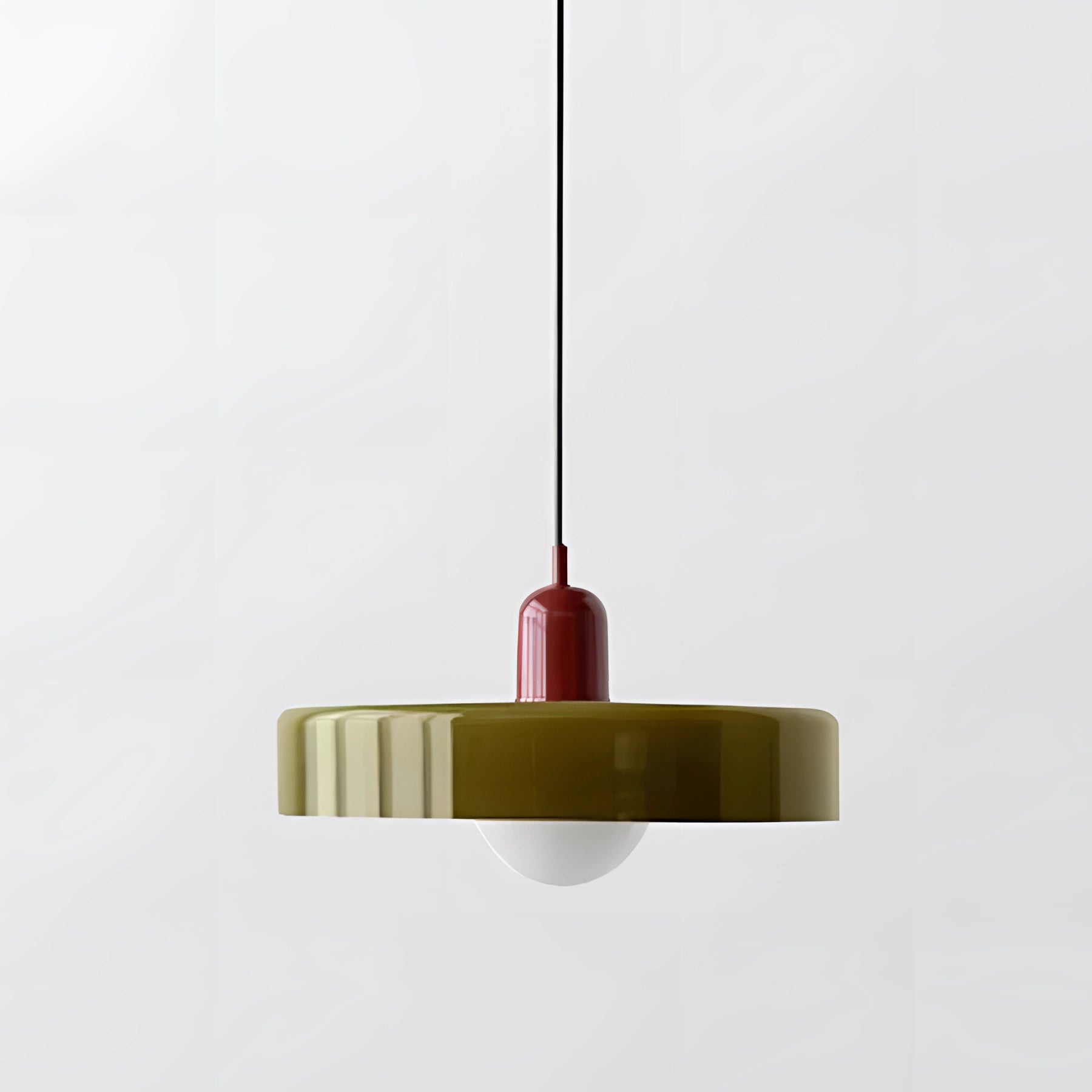 Minimalist Red & White LED Pendant - Scandinavian Ceiling Light