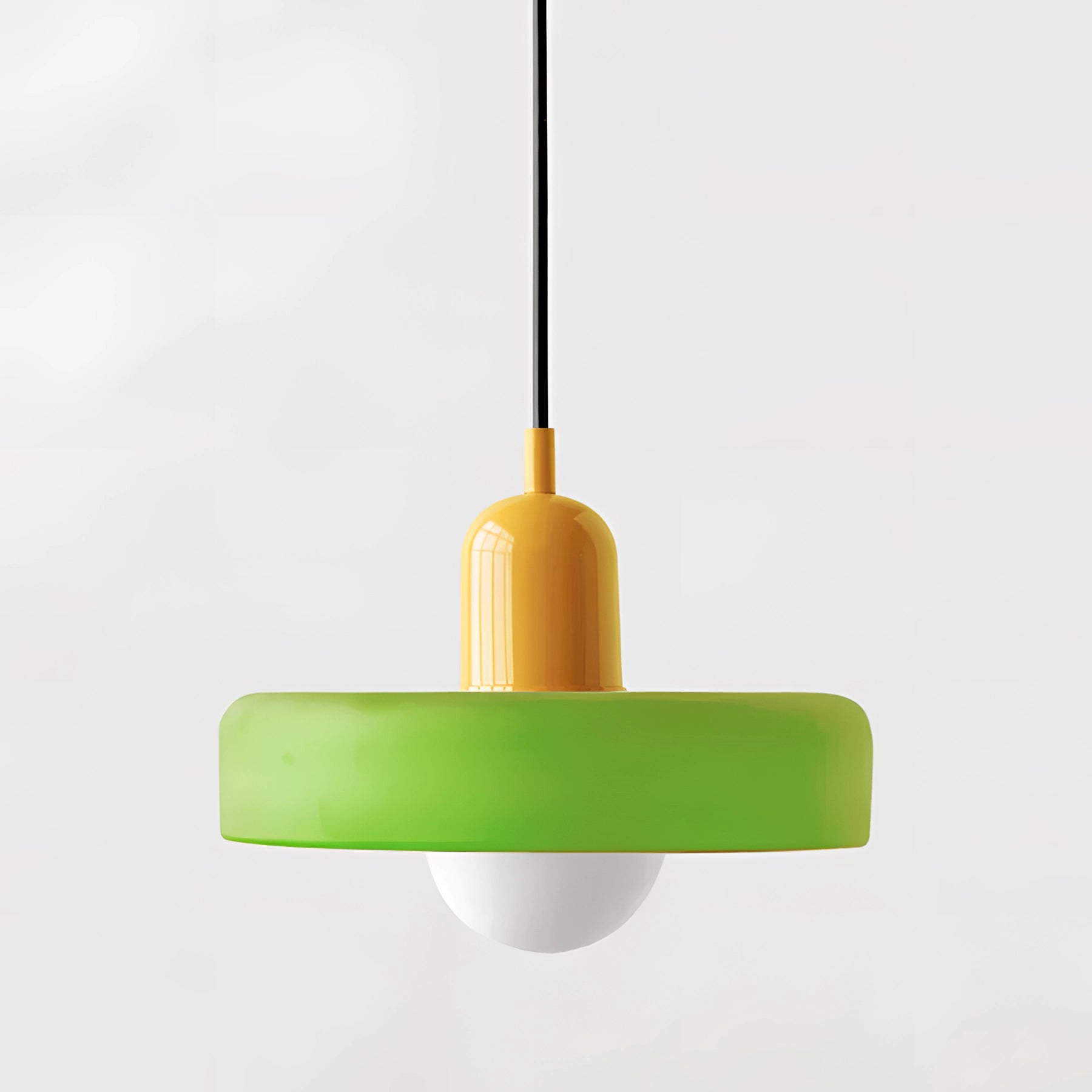 Minimalist Red & White LED Pendant - Scandinavian Ceiling Light