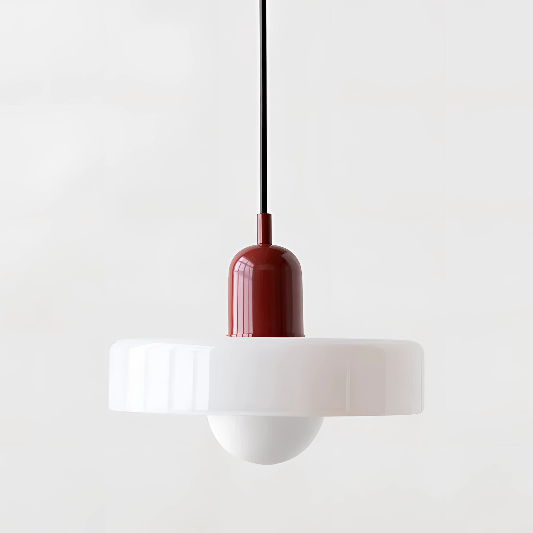 Minimalist Red & White LED Pendant - Scandinavian Ceiling Light