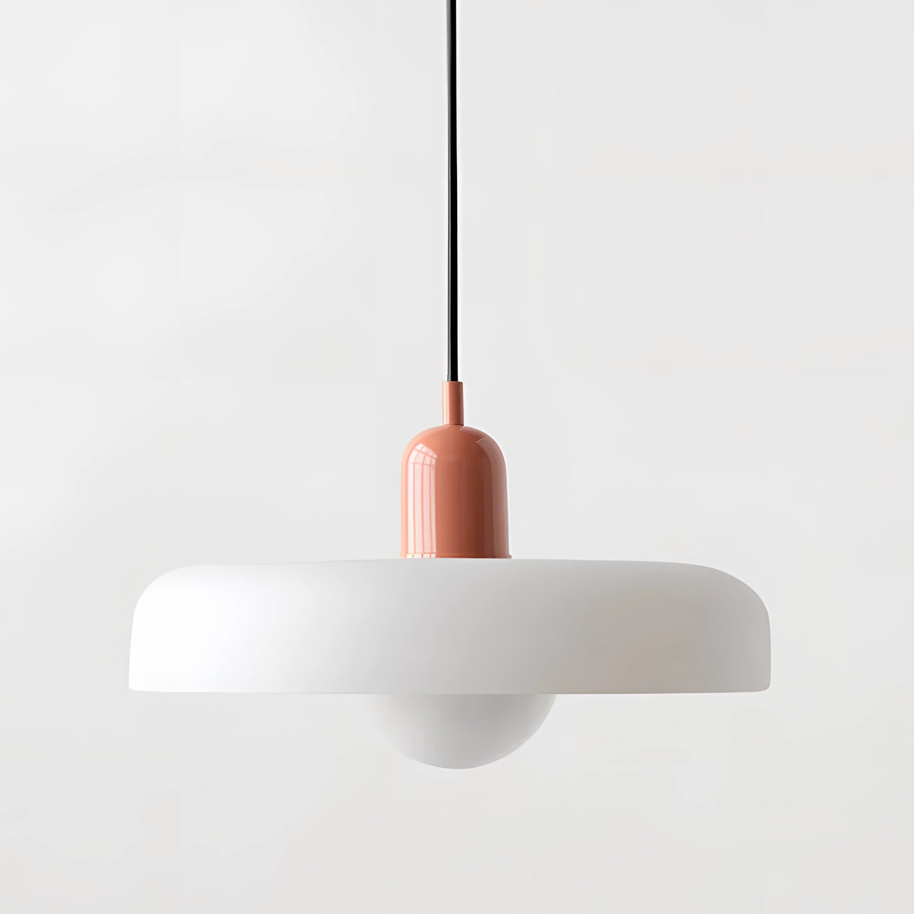 Minimalist Red & White LED Pendant - Scandinavian Ceiling Light