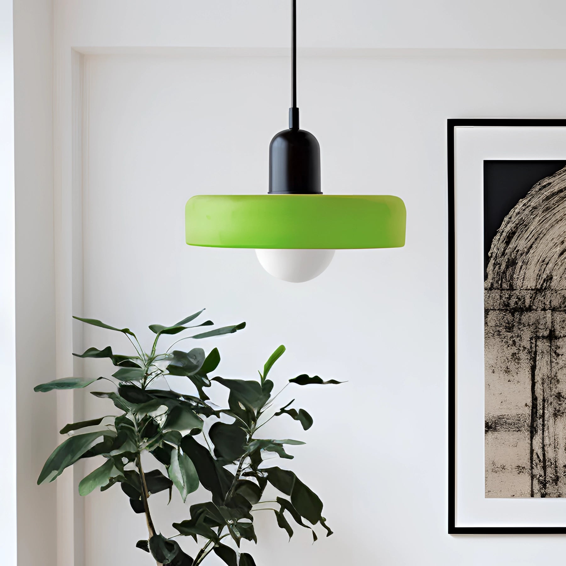 Minimalist Red & White LED Pendant - Scandinavian Ceiling Light
