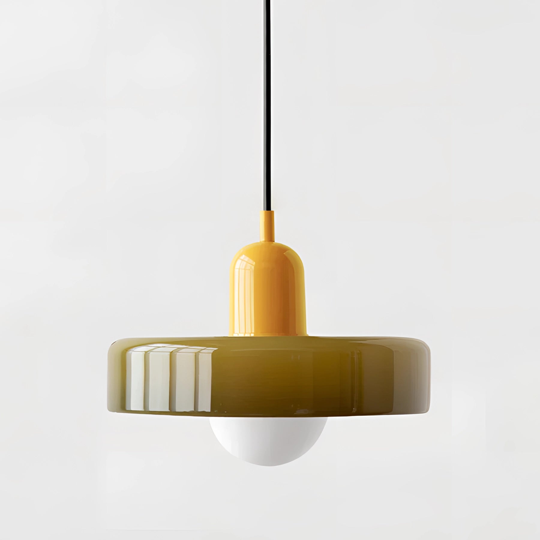 Minimalist Red & White LED Pendant - Scandinavian Ceiling Light