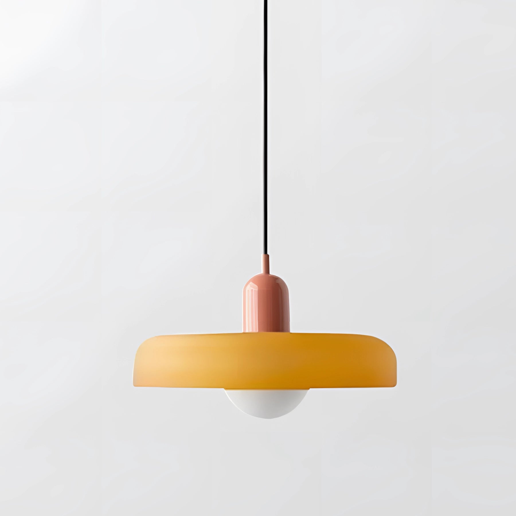 Minimalist Red & White LED Pendant - Scandinavian Ceiling Light