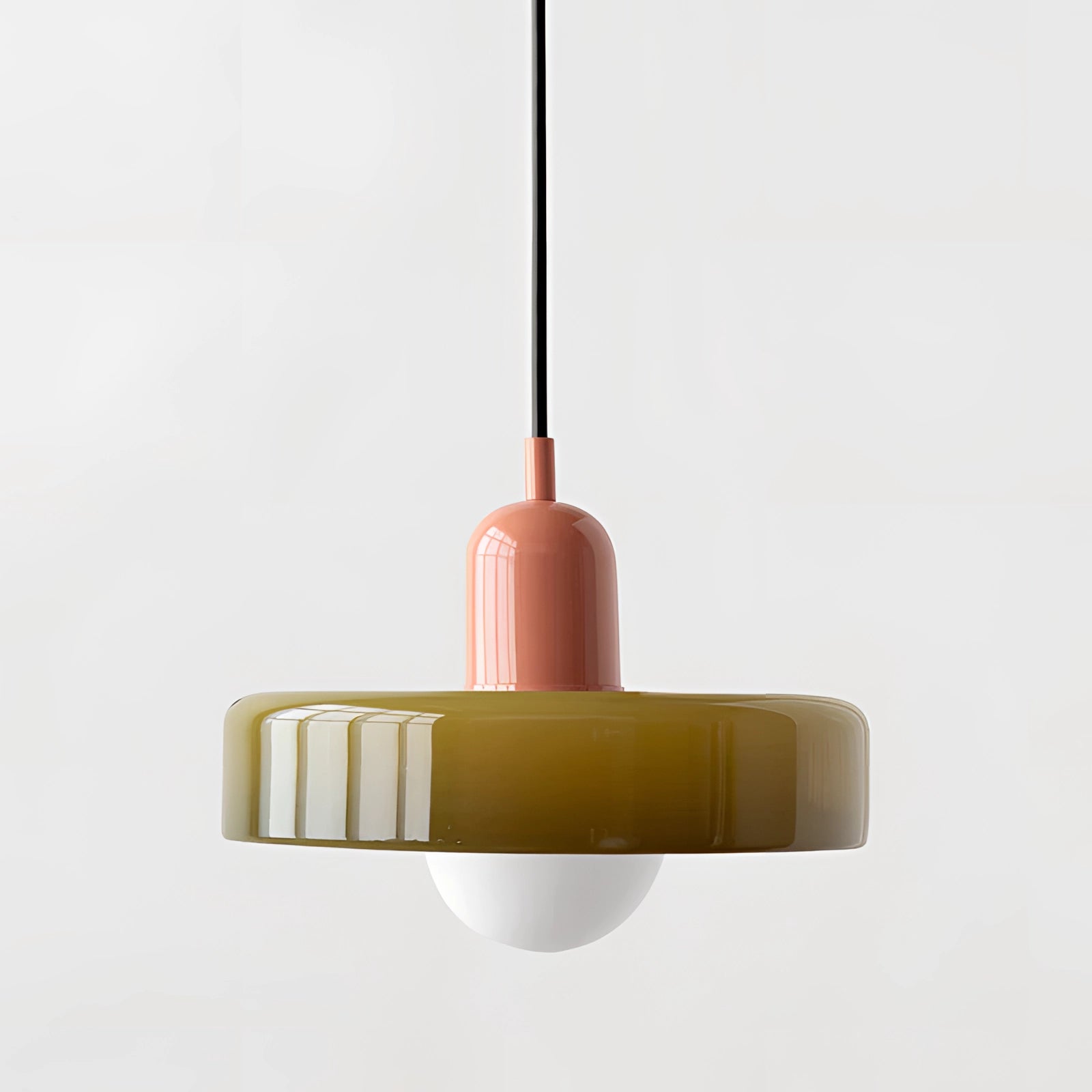 Minimalist Red & White LED Pendant - Scandinavian Ceiling Light