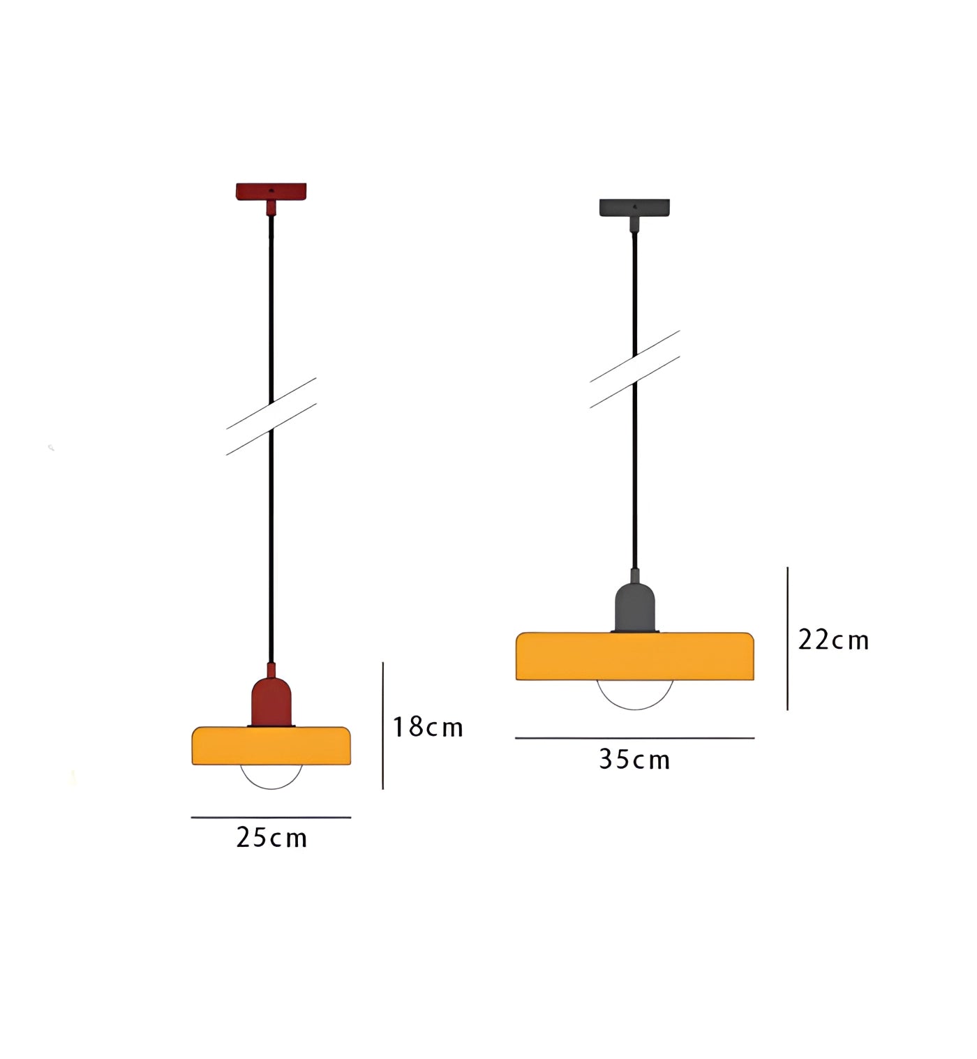 Minimalist Red & White LED Pendant - Scandinavian Ceiling Light