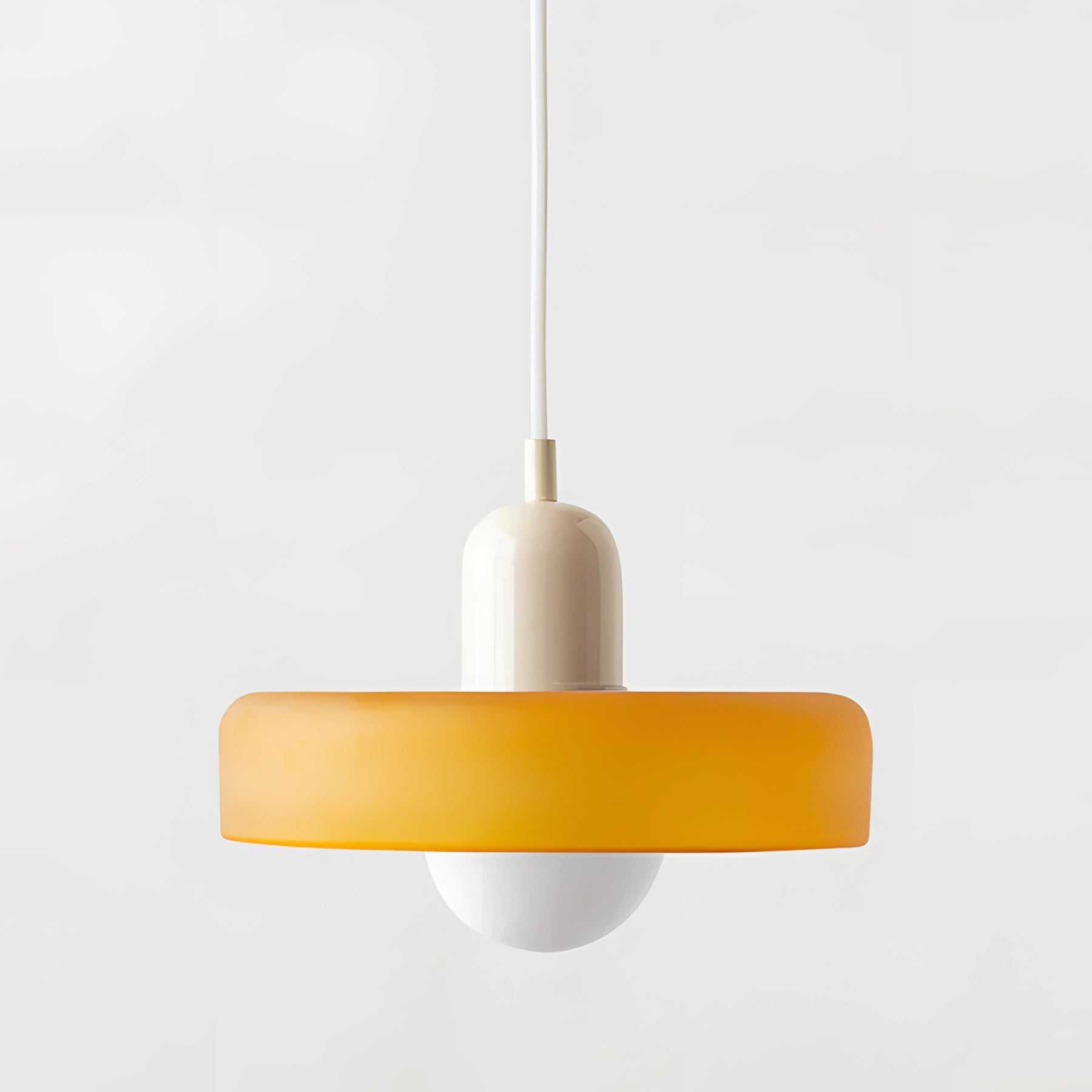 Minimalist Red & White LED Pendant - Scandinavian Ceiling Light