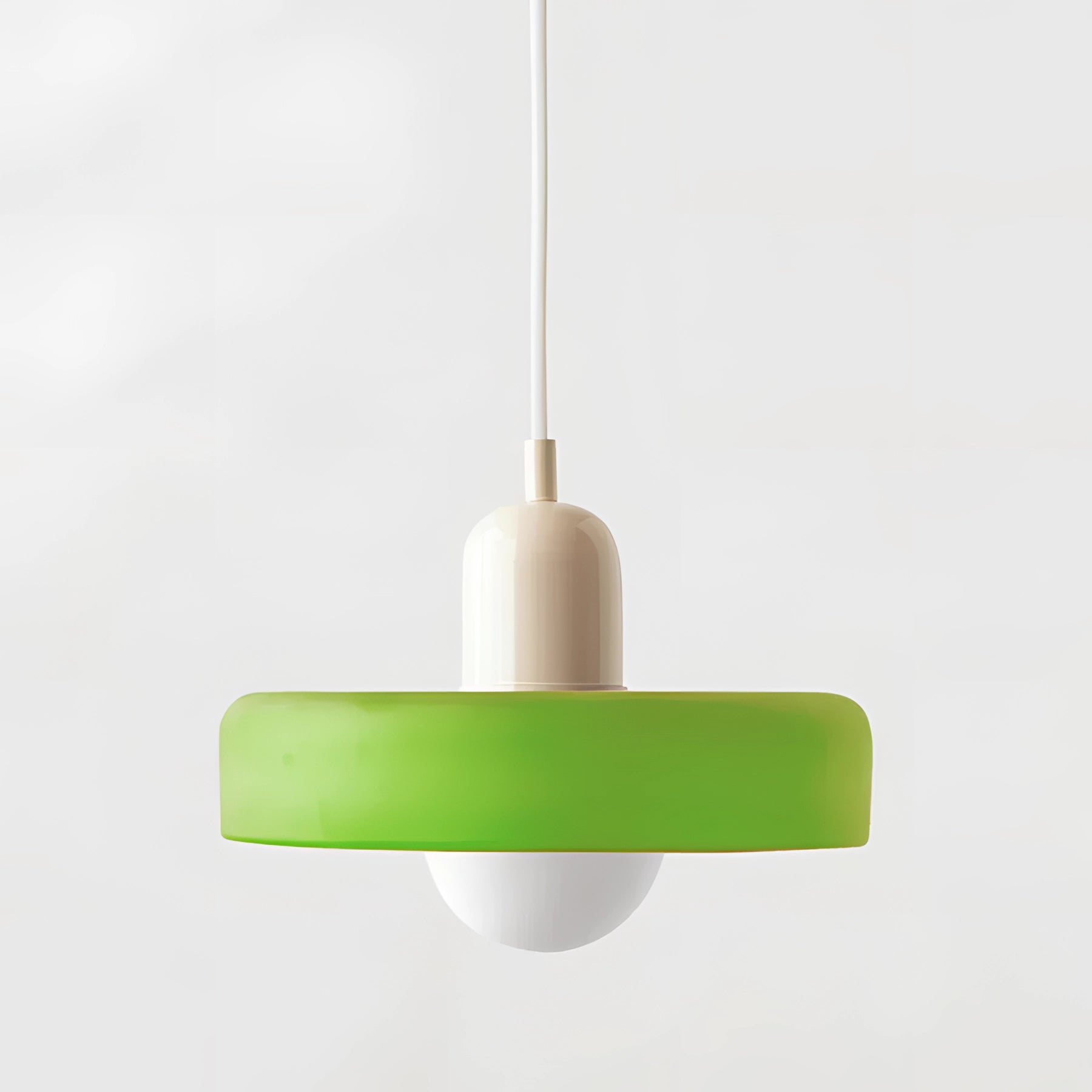 Minimalist Red & White LED Pendant - Scandinavian Ceiling Light