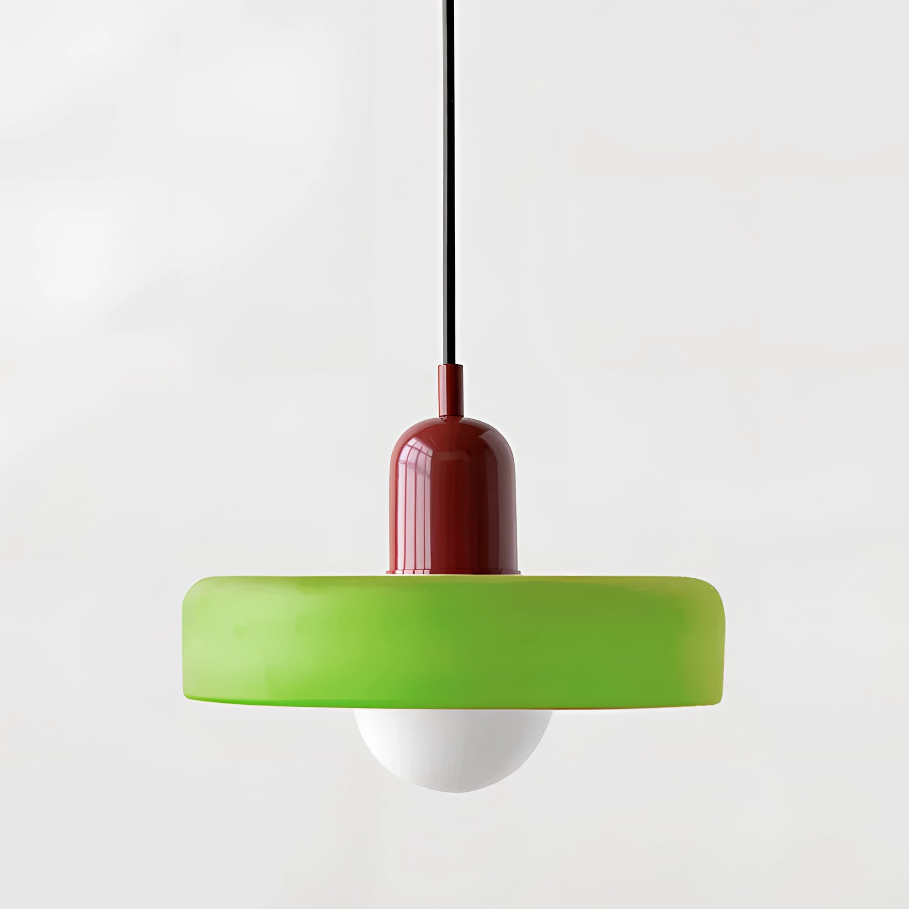 Minimalist Red & White LED Pendant - Scandinavian Ceiling Light
