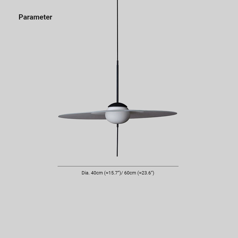 Minimalist round pendant light with a sleek titanium finish, designed to be an adjustable modern ceiling fixture.