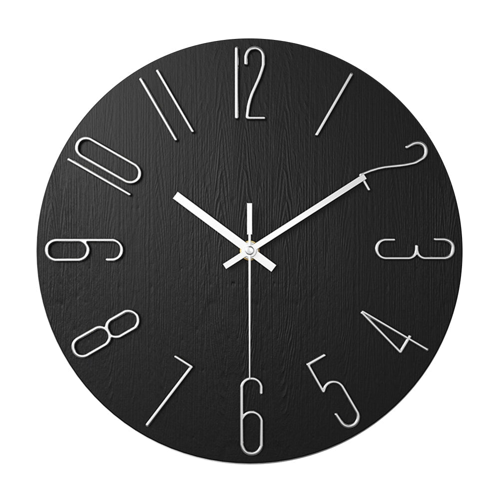 Minimalist soft pink Scandinavian wall clock featuring a modern design with a circular shape and clear font, ideal for enhancing interior decor with its symmetrical and stylish metal frame.