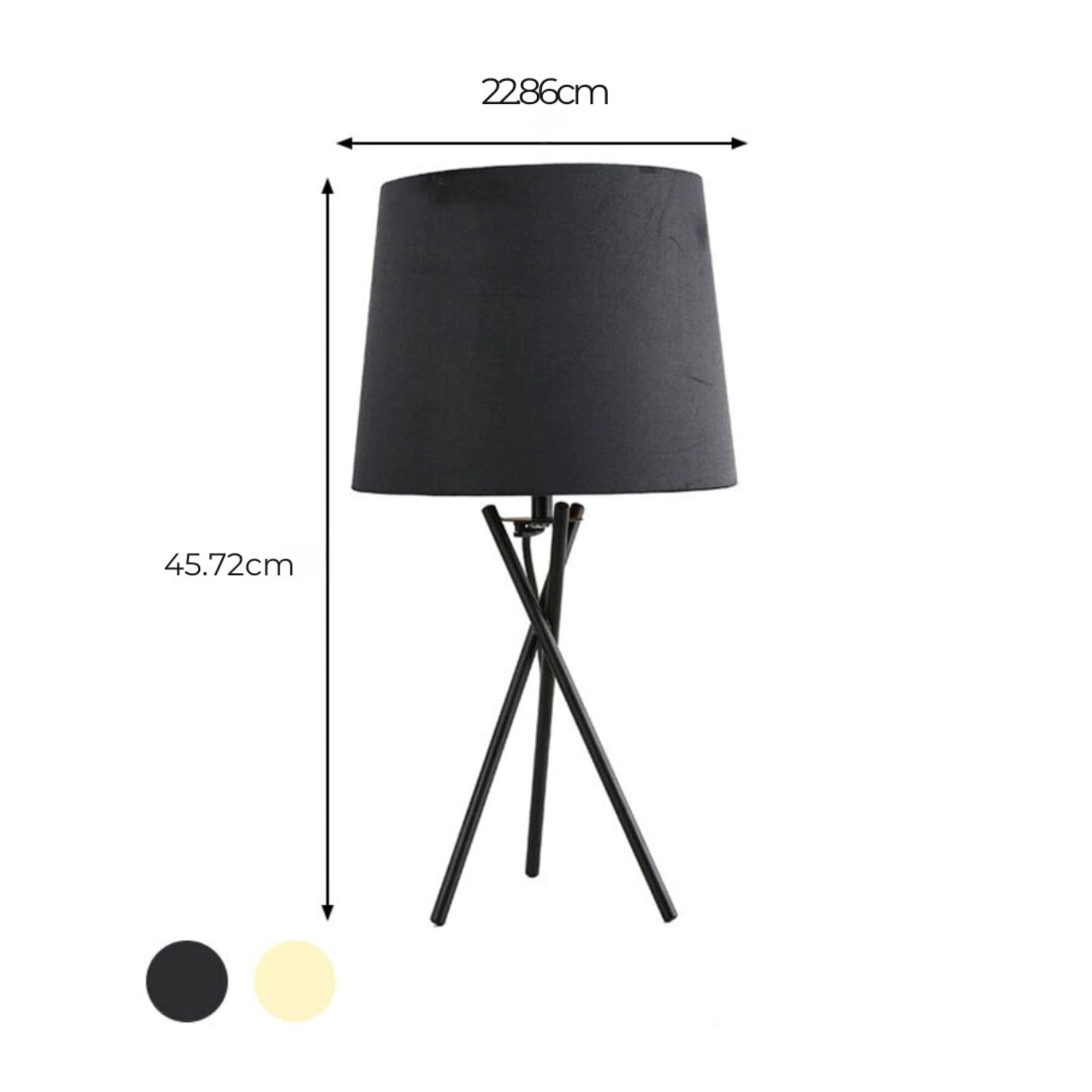 Minimalist white table lamp with a modern tripod base and fabric shade, featuring a sleek and contemporary design.