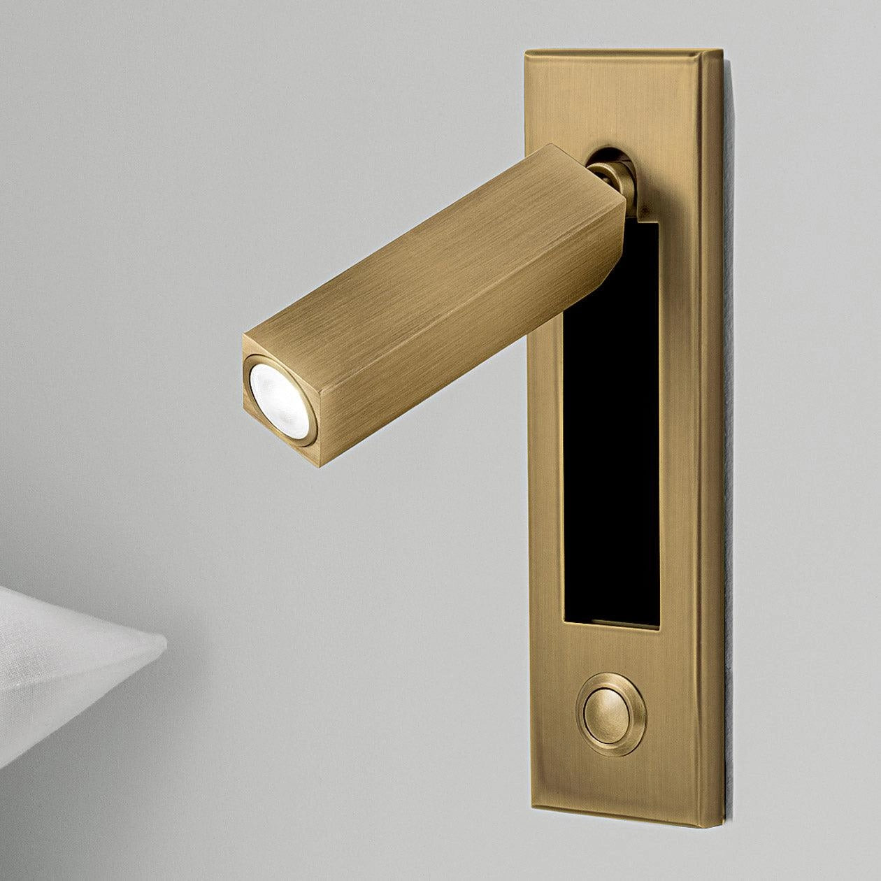 Modern adjustable LED wall light in black with a copper accent, weather-resistant and equipped with a motion sensor, set of 2, rectangular shape, cool white light, 5cm diameter and 17.8cm height, ideal for security and household use.