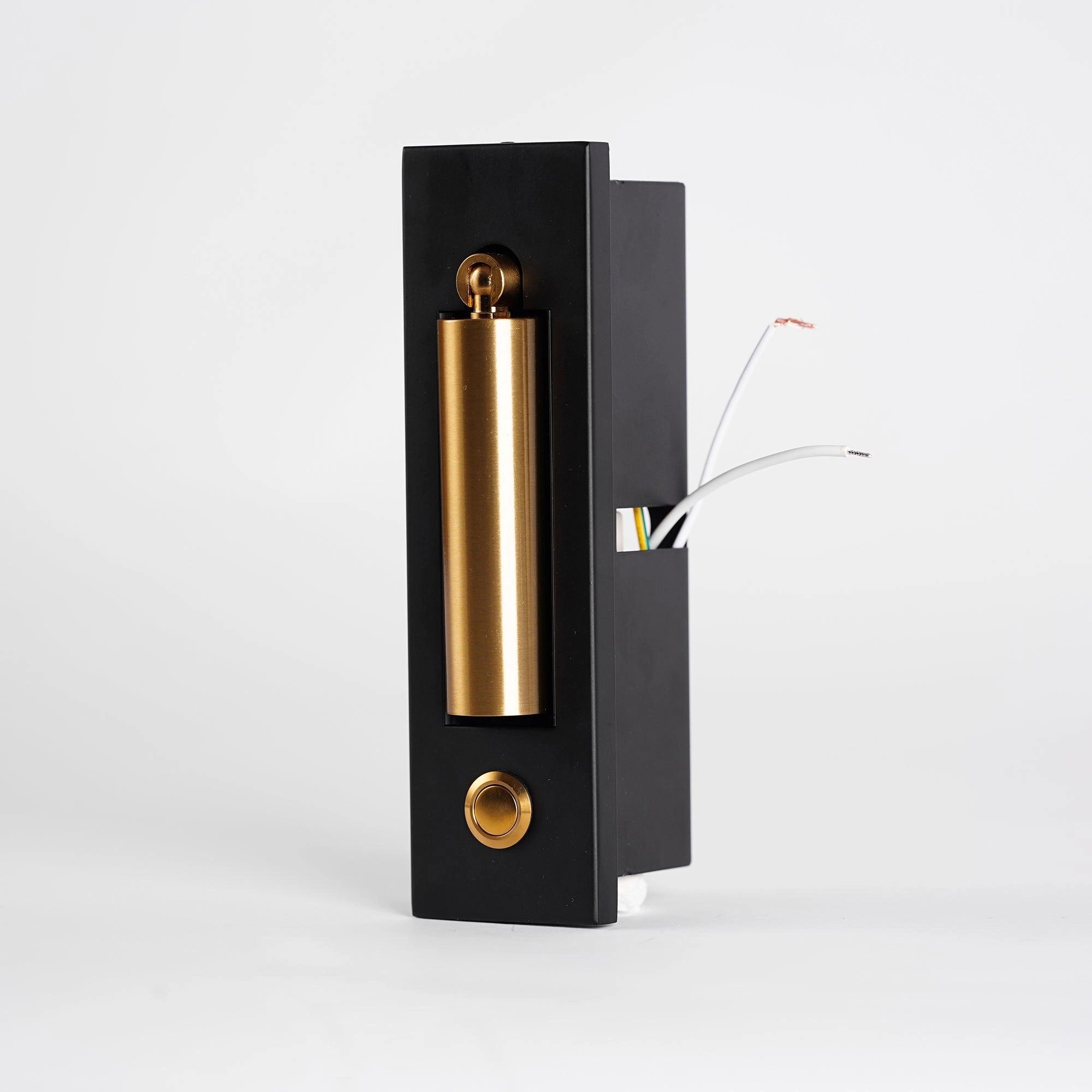Black modern adjustable LED wall light with motion sensor, weather-resistant design, mounted on an exterior wall.